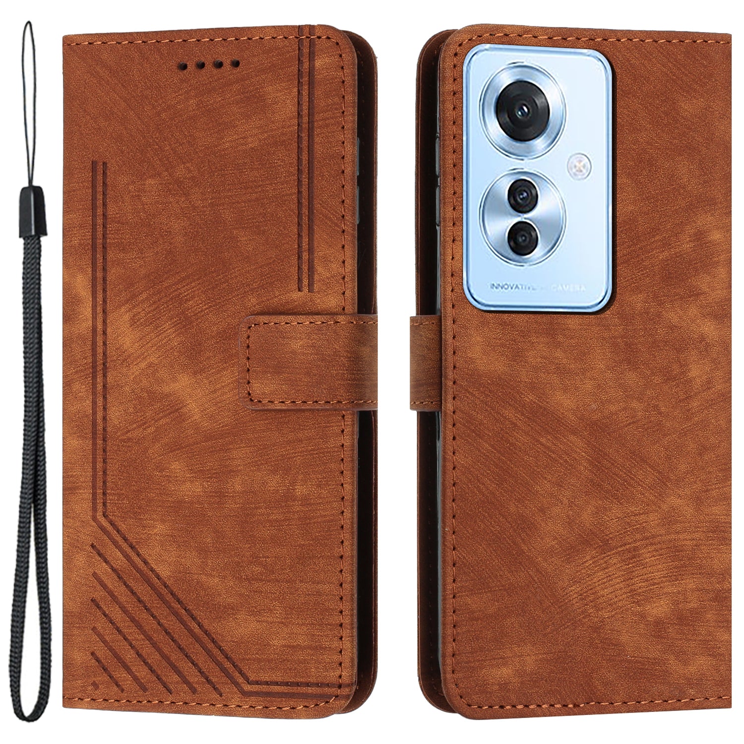 For Oppo Reno11 F 5G / F25 Pro 5G Case Skin Touch Feeling Flip Stand Phone Cover