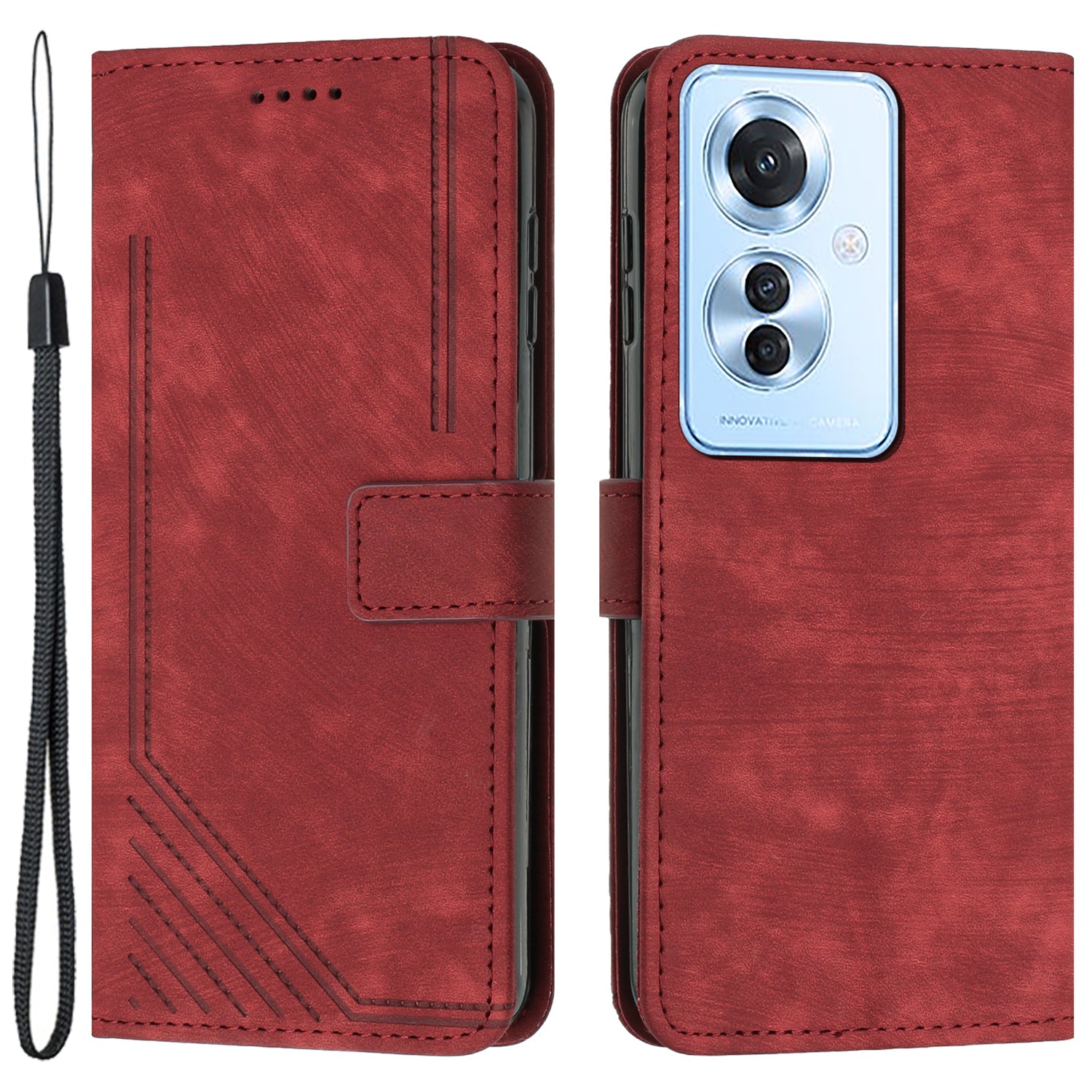 For Oppo Reno11 F 5G / F25 Pro 5G Case Skin Touch Feeling Flip Stand Phone Cover