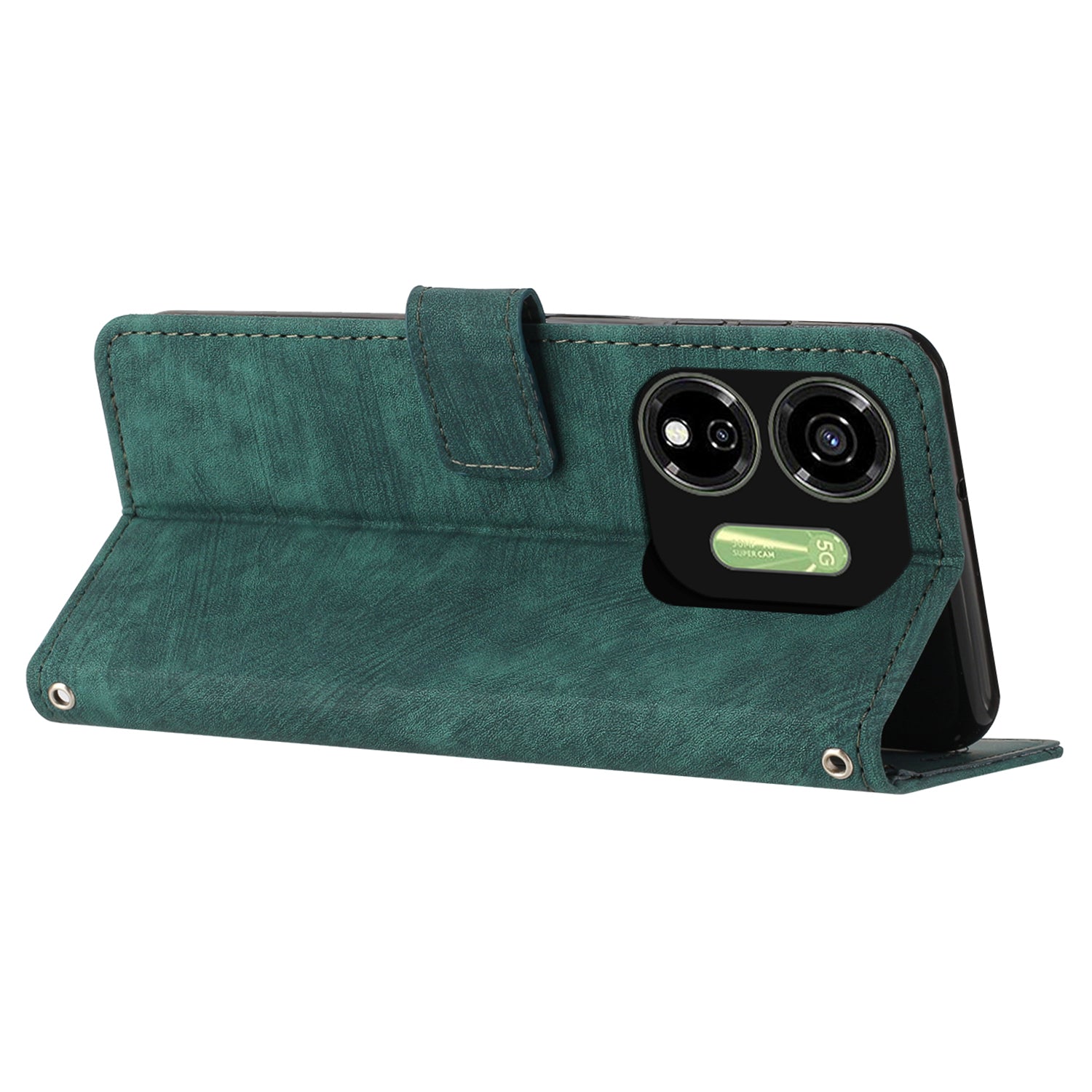 For Transsion itel P55 5G P661N Case Leather Lines Imprinting Phone Cover with Handy Strap