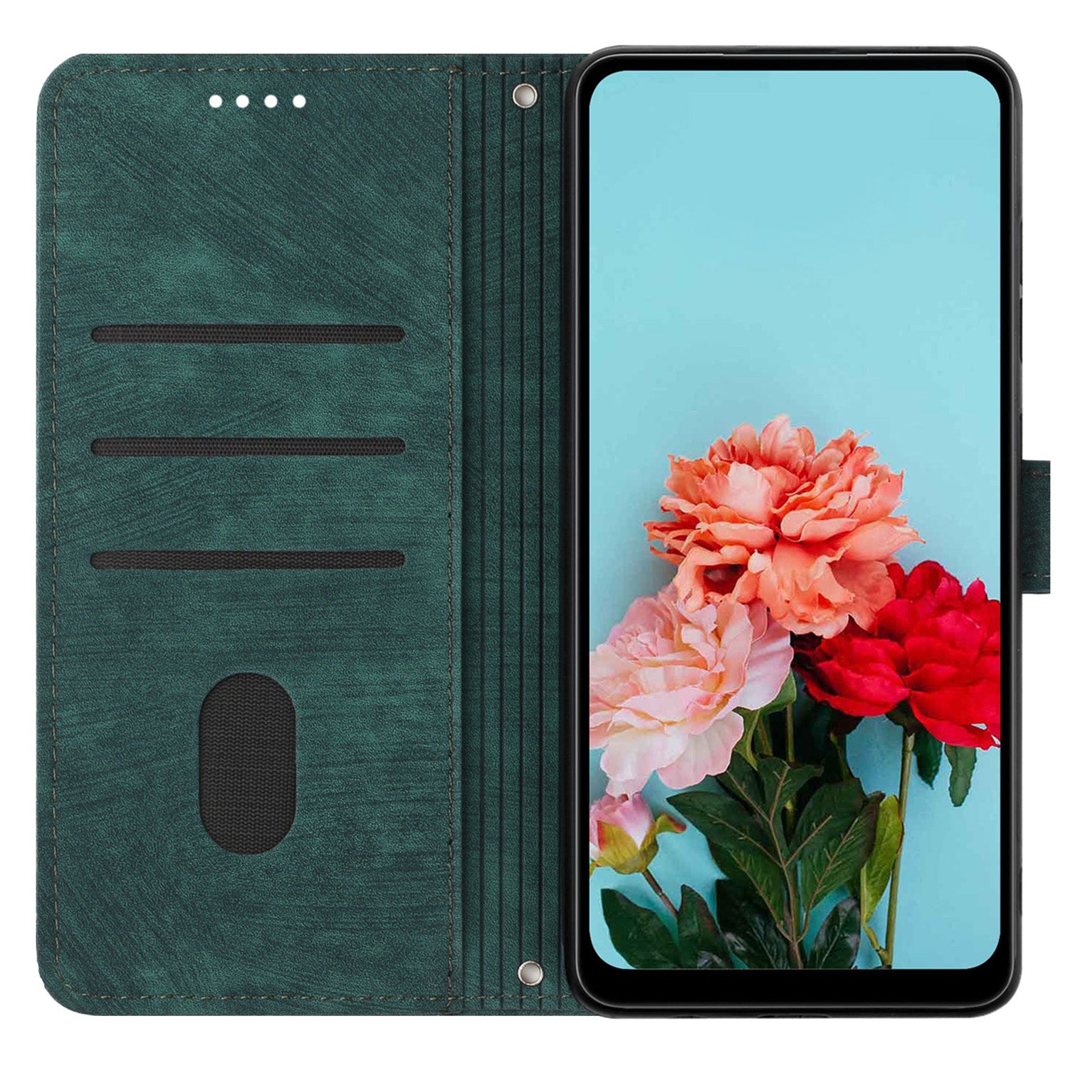 For Honor X8b 4G Magnetic Phone Case Lines Imprinted Folding Stand Cover
