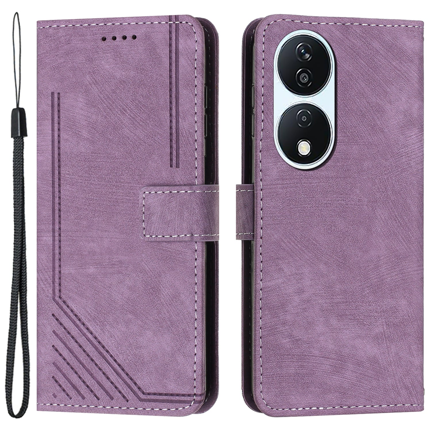 For Honor X7b 4G / 90 Smart / Play 50 Plus 5G / Play 8T 5G Case Lines Imprinted Card Slots Phone Cover
