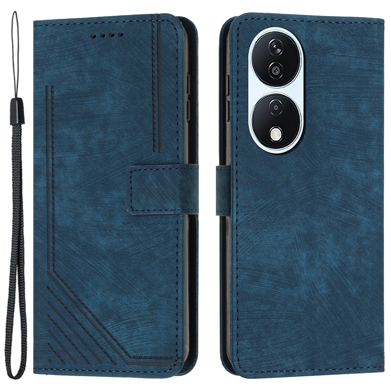 For Honor X7b 4G / 90 Smart / Play 50 Plus 5G / Play 8T 5G Case Lines Imprinted Card Slots Phone Cover