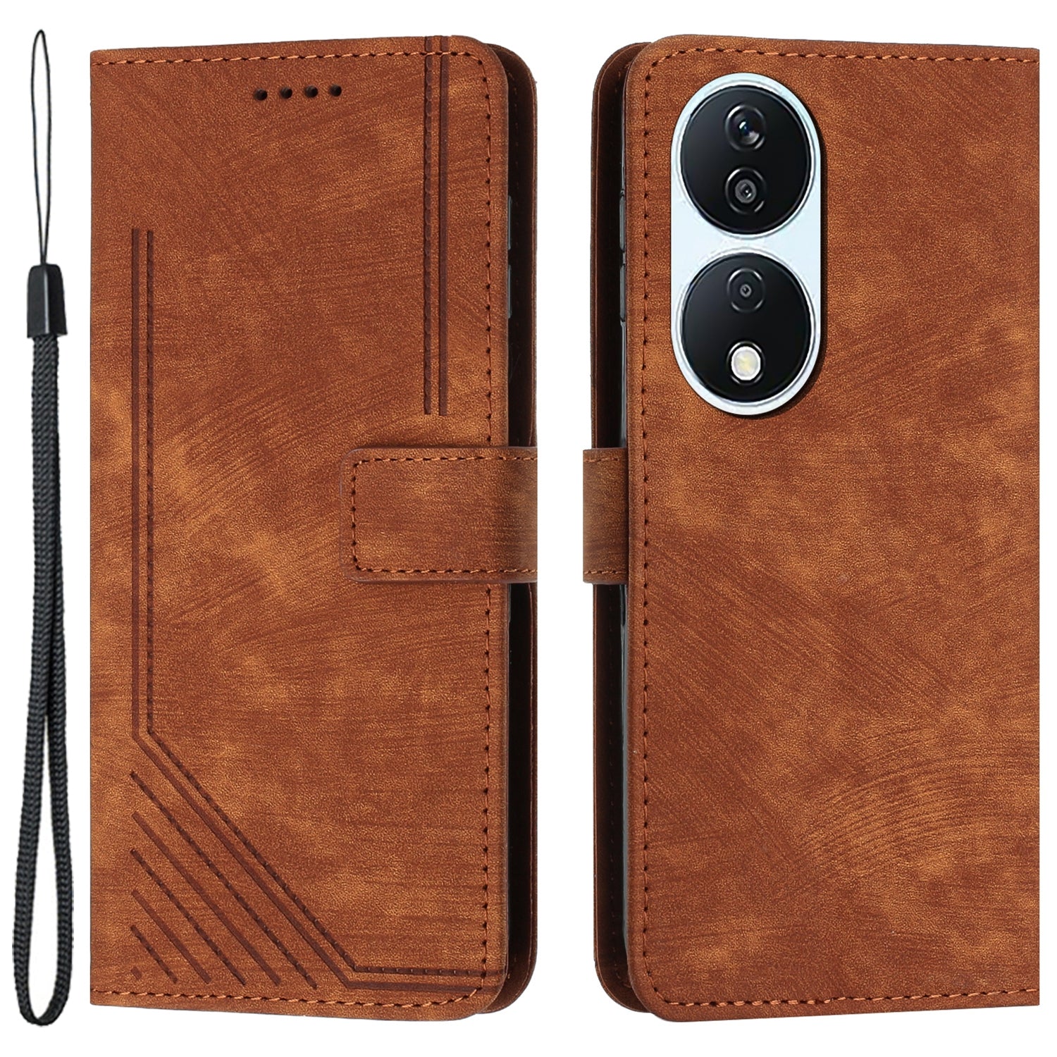For Honor X7b 4G / 90 Smart / Play 50 Plus 5G / Play 8T 5G Case Lines Imprinted Card Slots Phone Cover