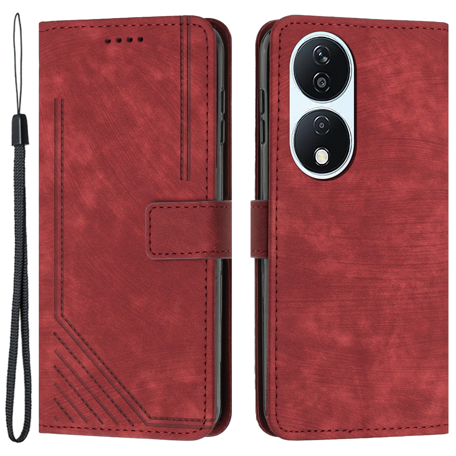 For Honor X7b 4G / 90 Smart / Play 50 Plus 5G / Play 8T 5G Case Lines Imprinted Card Slots Phone Cover