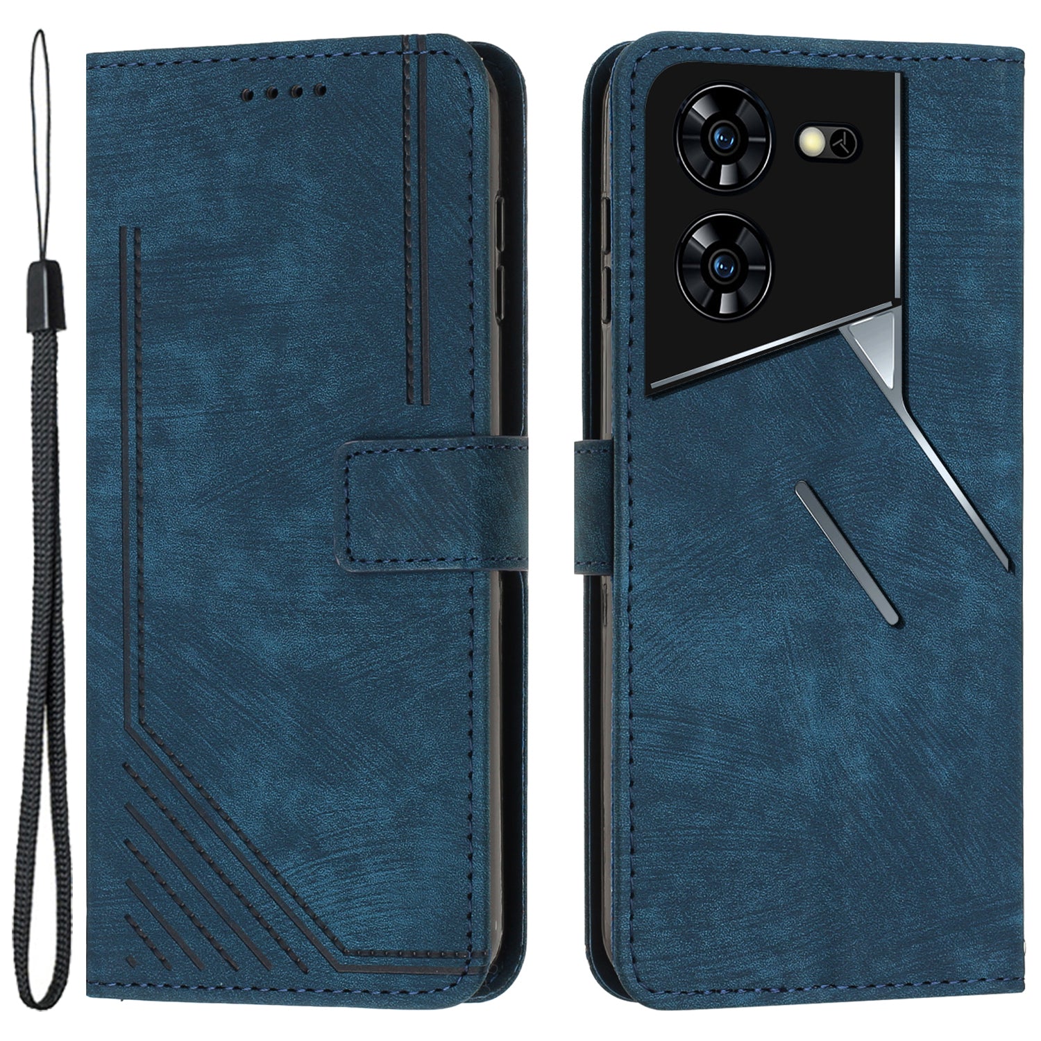 For Transsion Tecno Pova 5 Pro 5G Case Drop-resistant Leather Line Imprinted Mobile Phone Cover