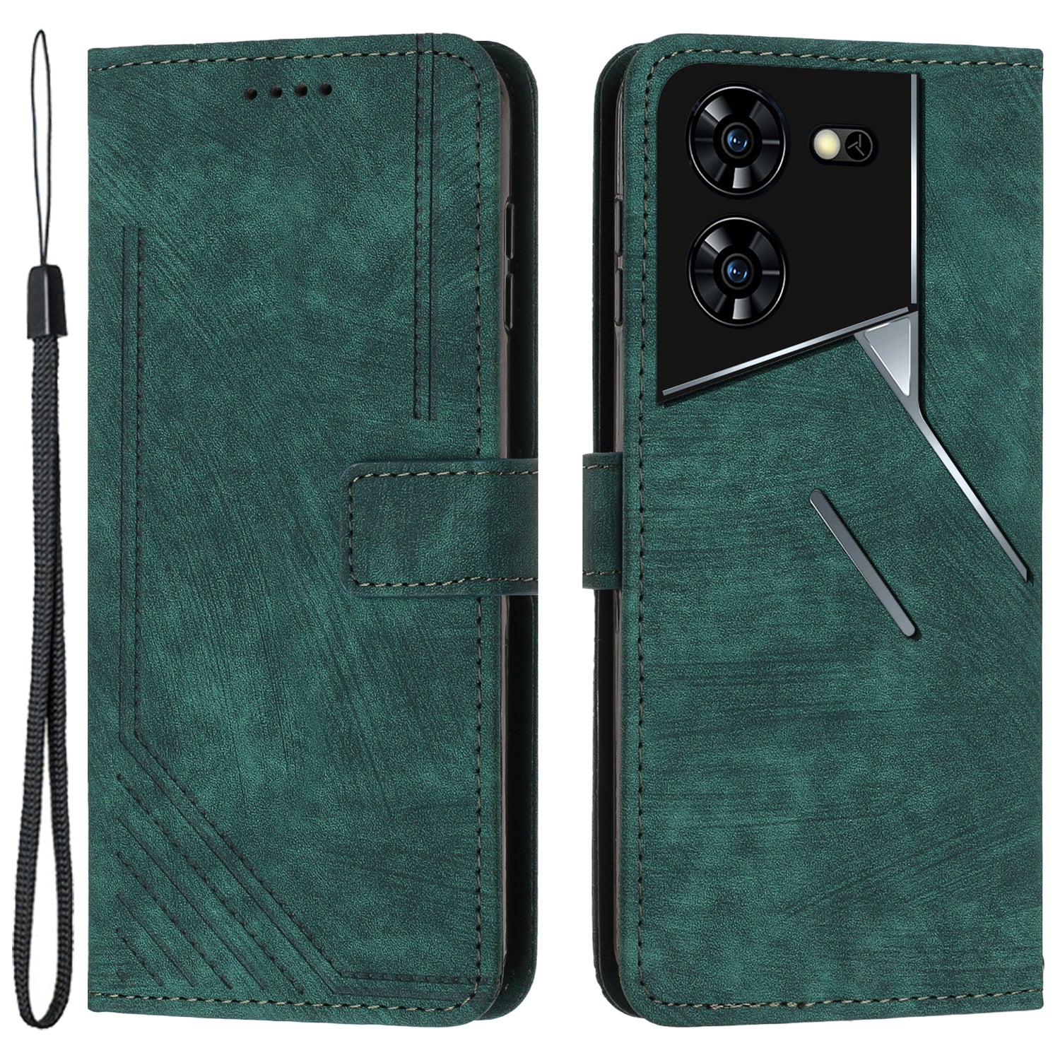 For Transsion Tecno Pova 5 Pro 5G Case Drop-resistant Leather Line Imprinted Mobile Phone Cover