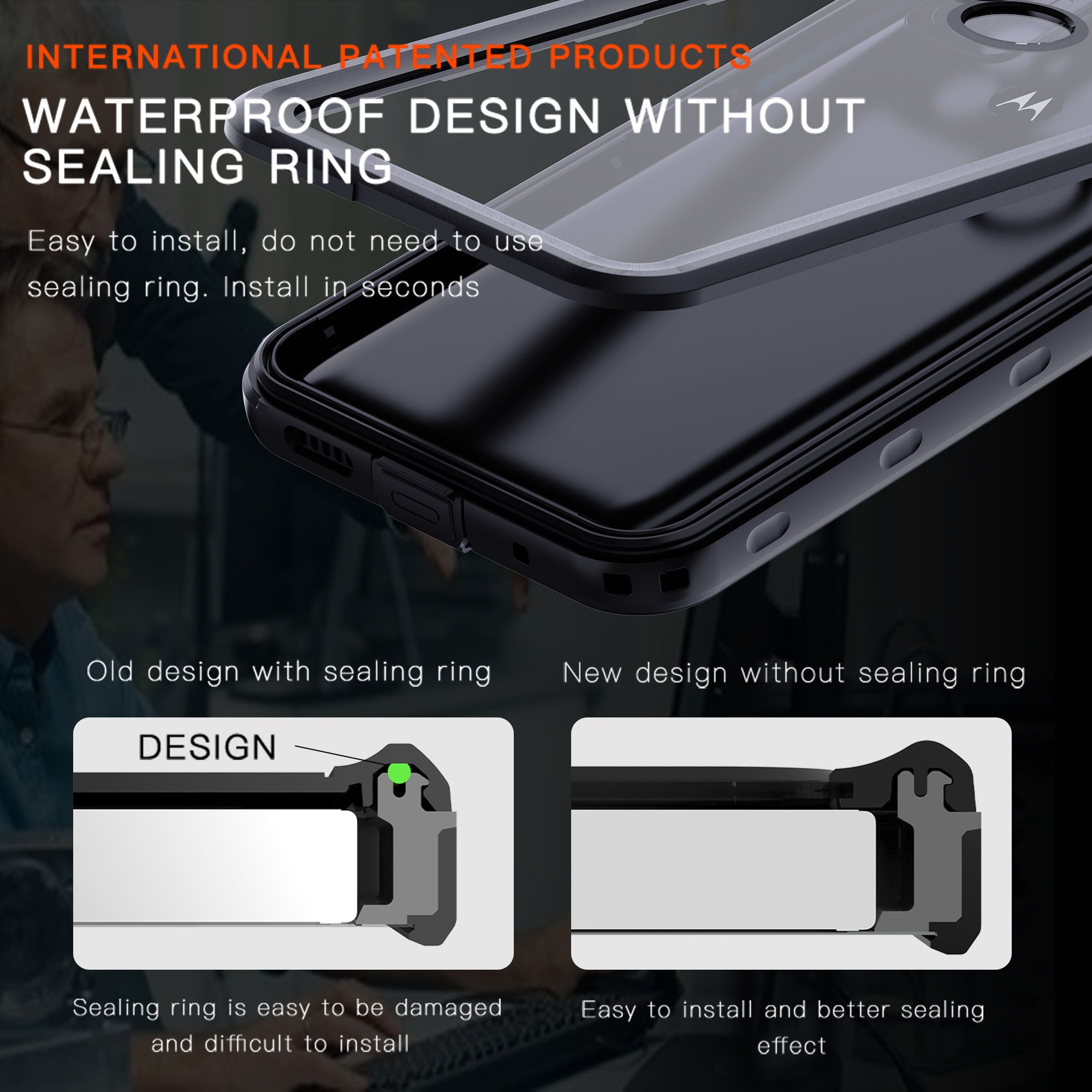 REDPEPPER A Series For Motorola Moto G Play (2023) 4G Case Waterproof Screen Protection IP68 Underwater Phone Shell