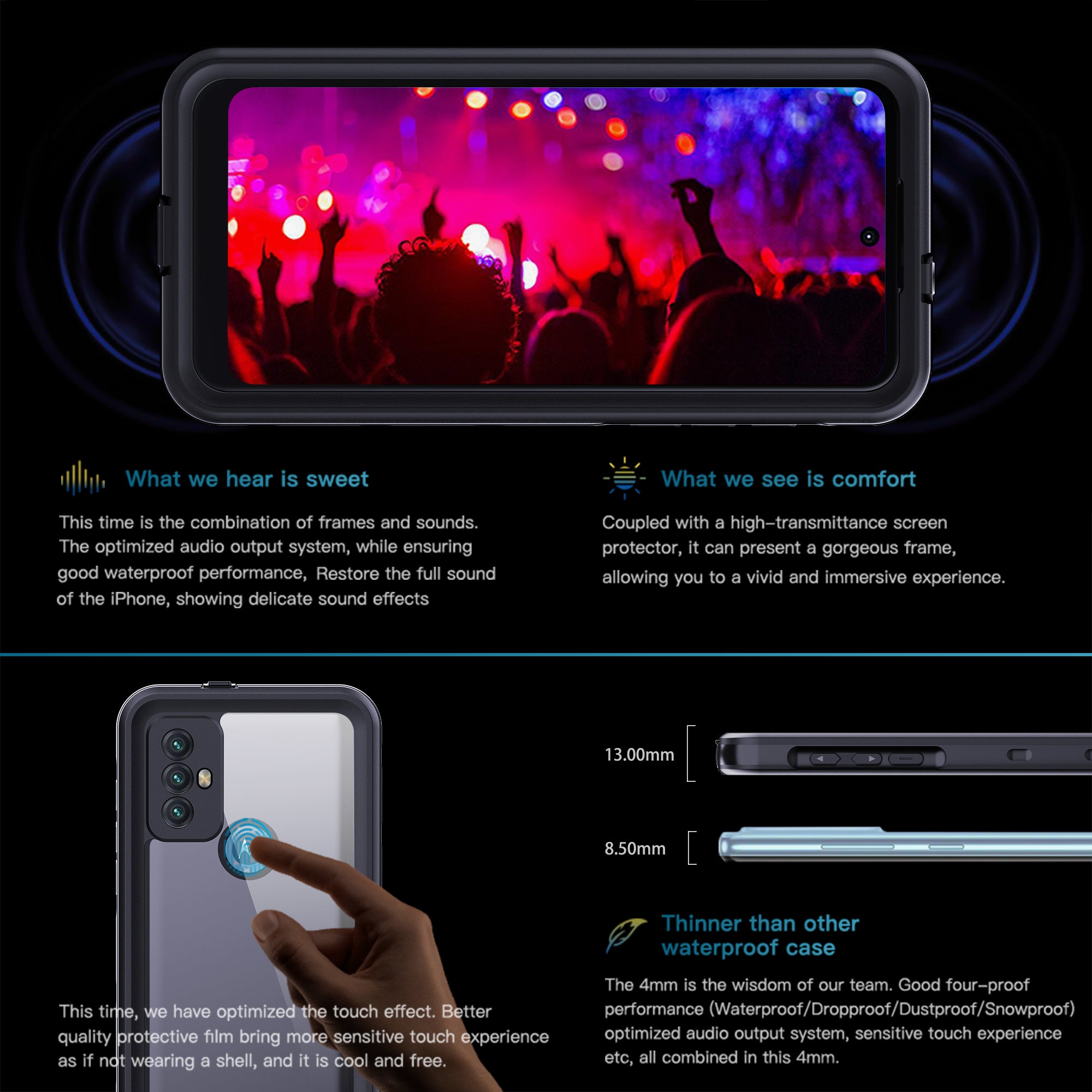 REDPEPPER A Series For Motorola Moto G Play (2023) 4G Case Waterproof Screen Protection IP68 Underwater Phone Shell