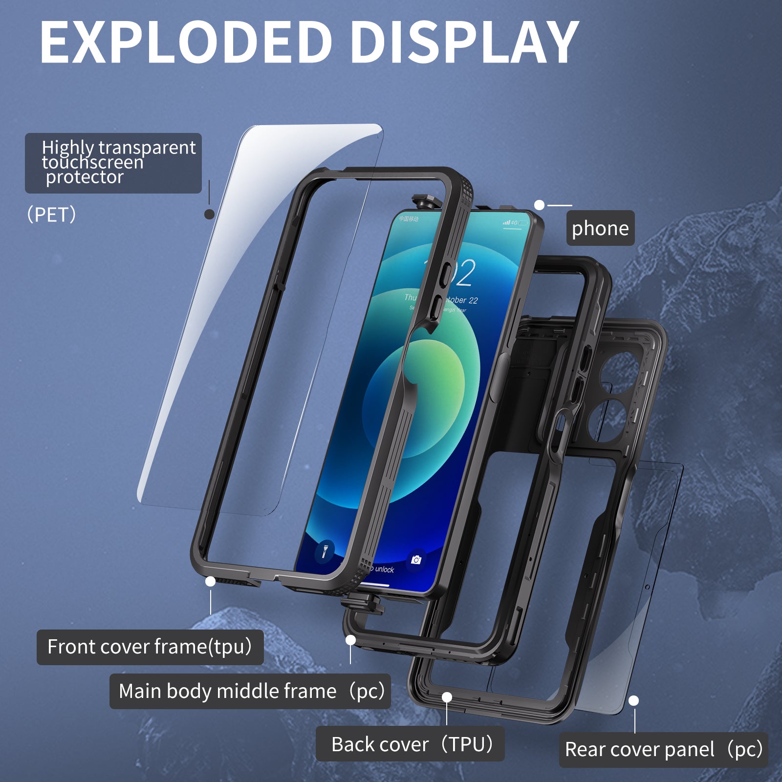 REDPEPPER A Series For Xiaomi Redmi Note 13 5G Case IP68 Waterproof Built-in Screen Protector Phone Cover