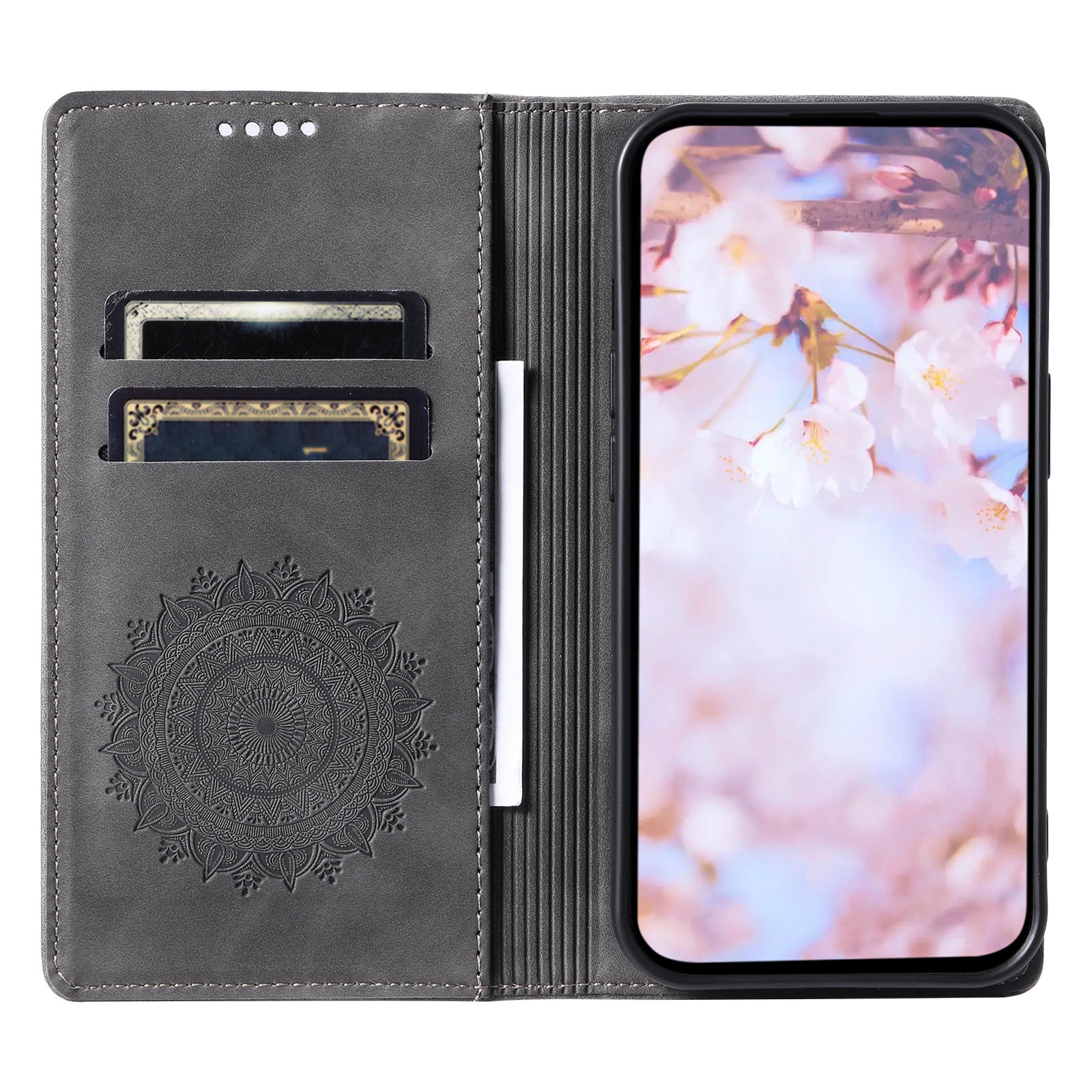 For Xiaomi 14 Ultra Case PU Leather Mandala Flower Magnetic Closure Phone Cover