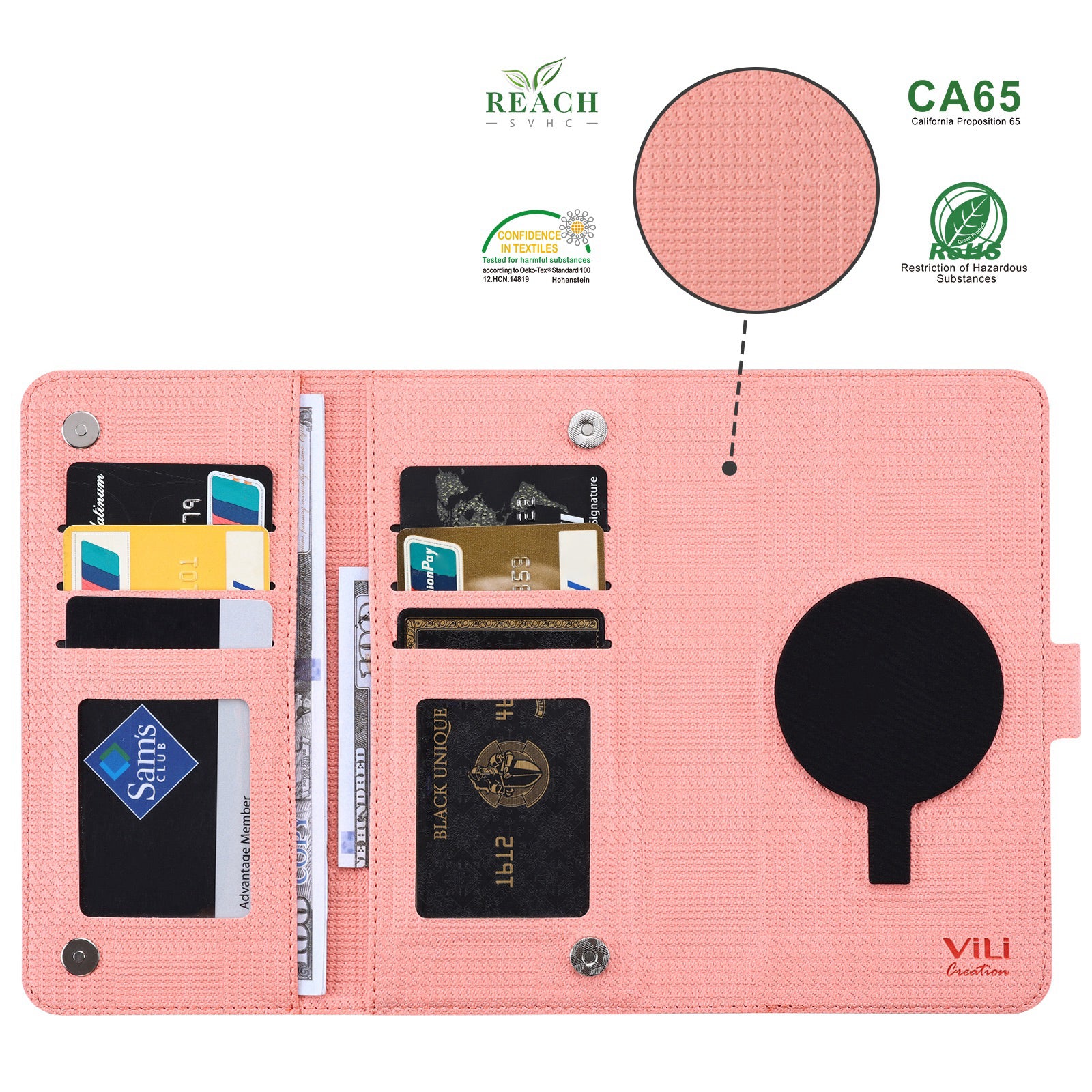 VILI GHA Series For Samsung Galaxy S23 FE Case RFID Blocking Wallet Phone Cover Compatible with MagSafe