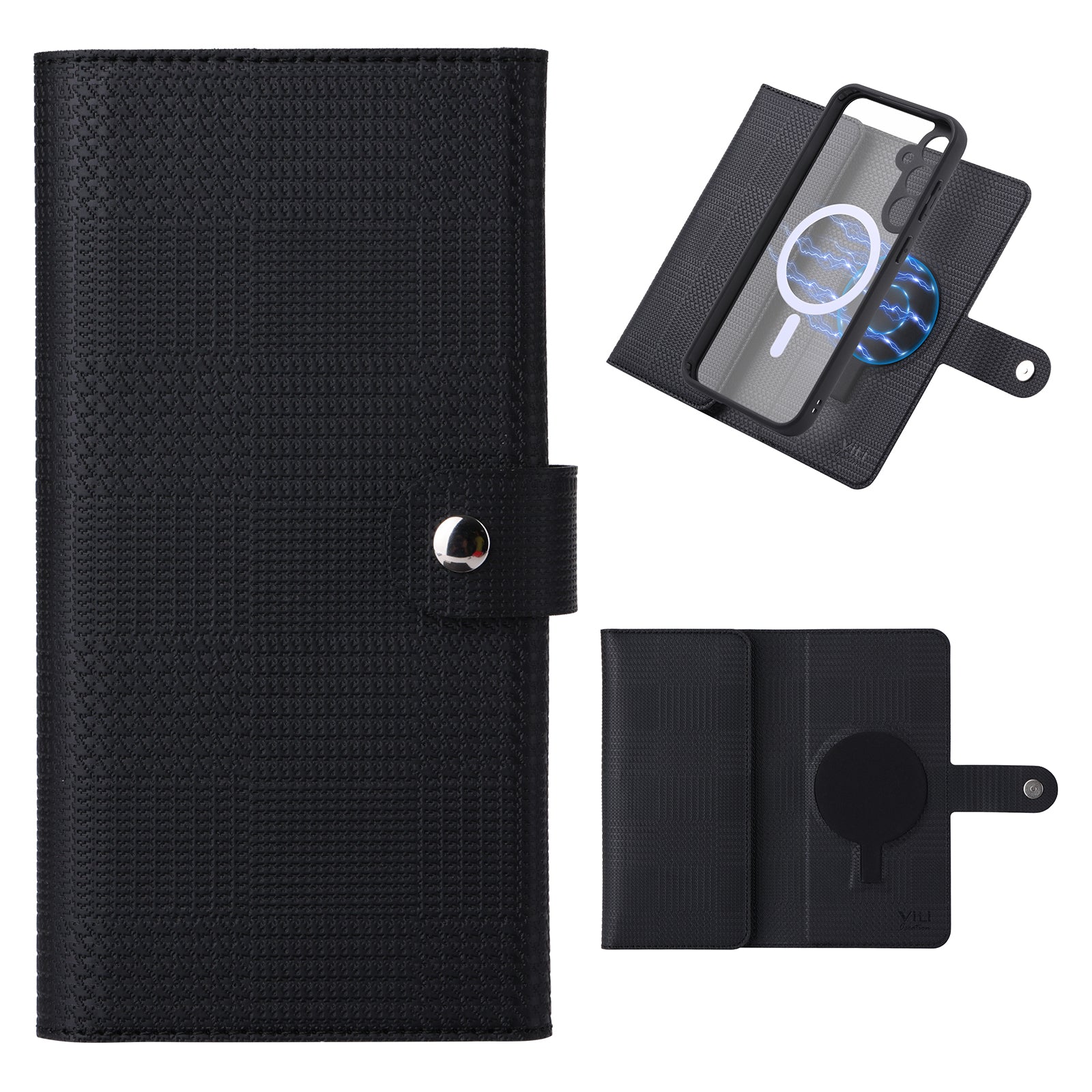 VILI GHA Series For Samsung Galaxy S23 FE Case RFID Blocking Wallet Phone Cover Compatible with MagSafe