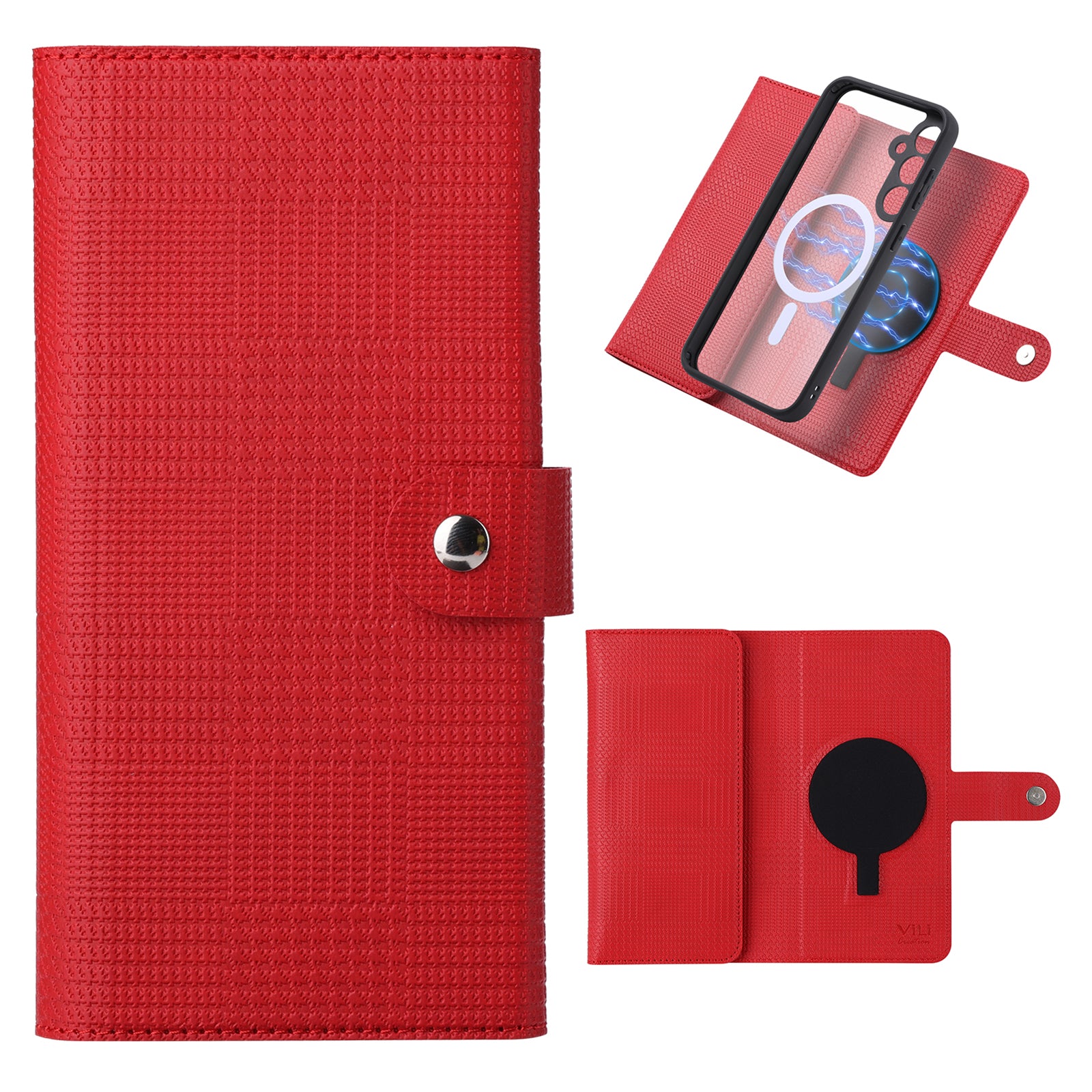 VILI GHA Series For Samsung Galaxy S23 FE Case RFID Blocking Wallet Phone Cover Compatible with MagSafe