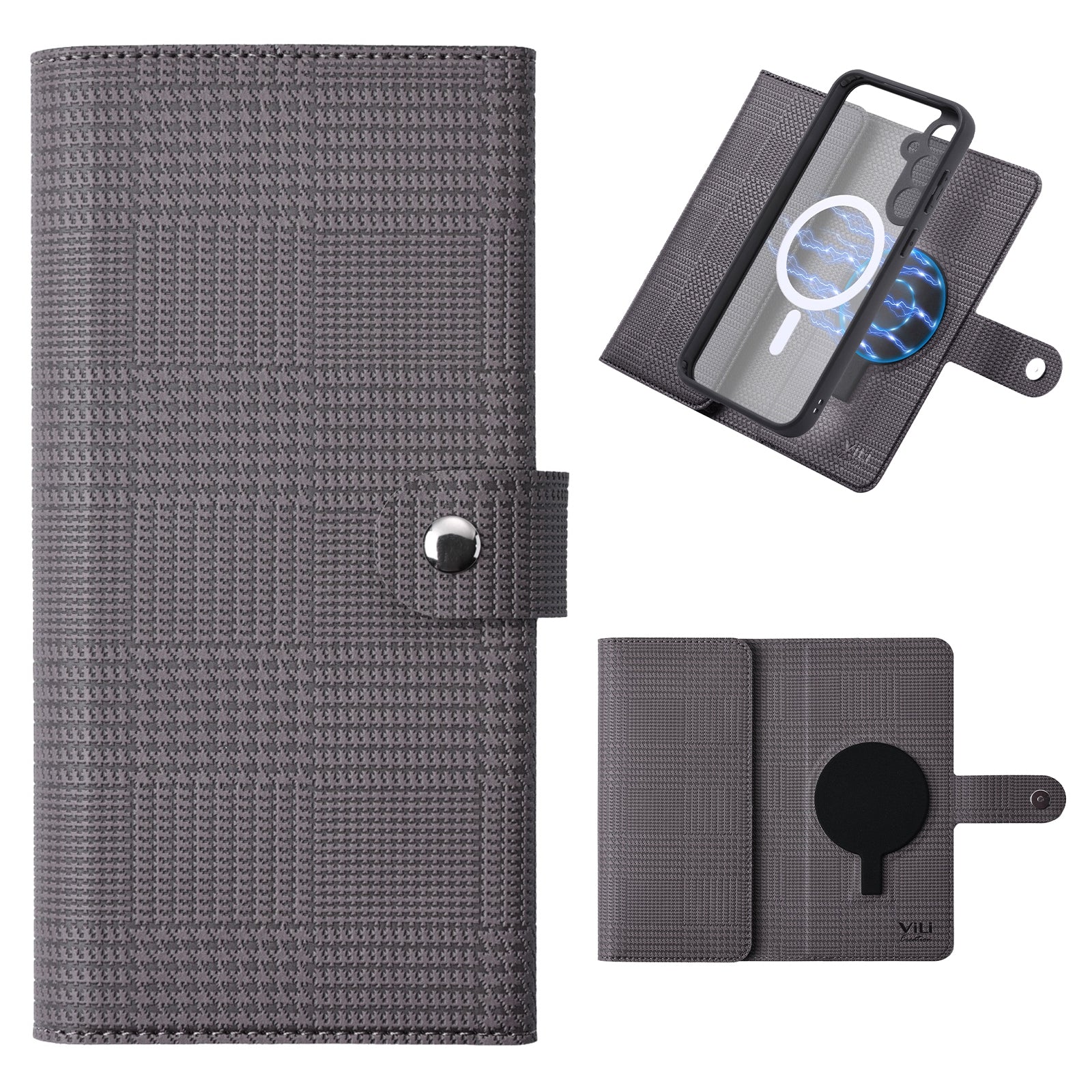 VILI GHA Series For Samsung Galaxy S23 FE Case RFID Blocking Wallet Phone Cover Compatible with MagSafe