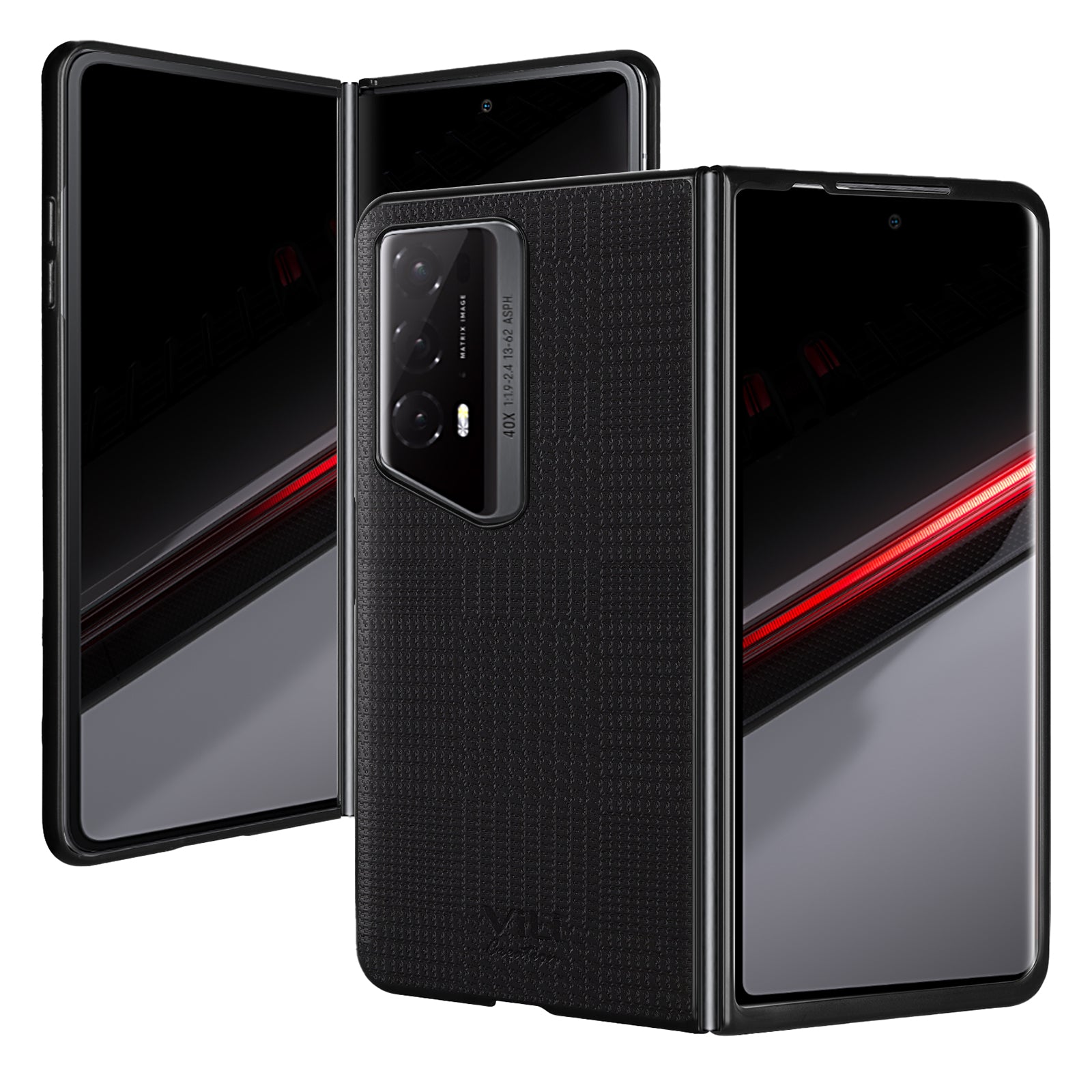 VILI TH Series for Honor Magic V2 RSR Porsche Design Cover PU Leather Coated PC+TPU Anti-fall Back Case