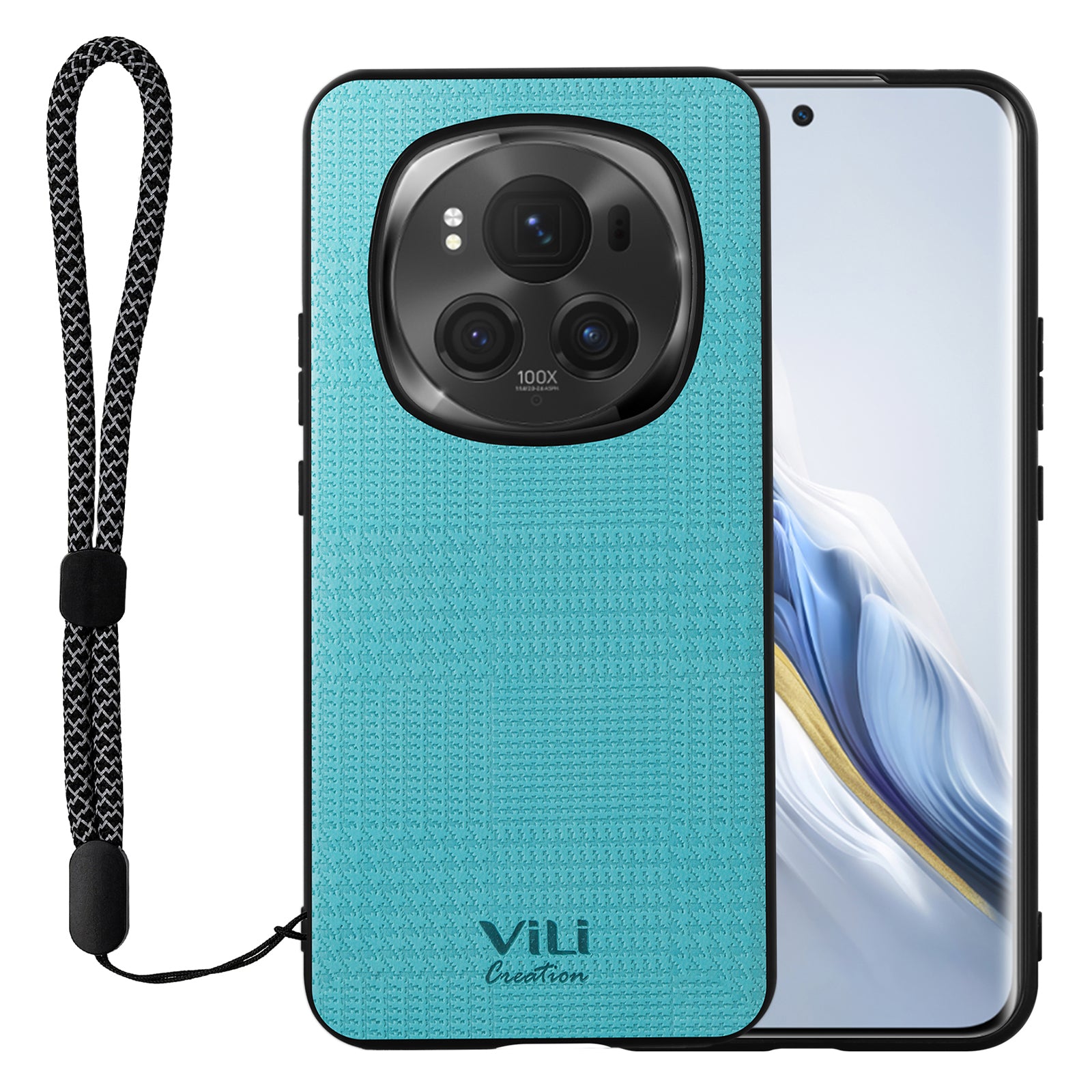 VILI TH Series for Honor Magic6 Pro 5G Cell Phone Case PU Leather Coated PC+TPU Cover with Wrist Strap