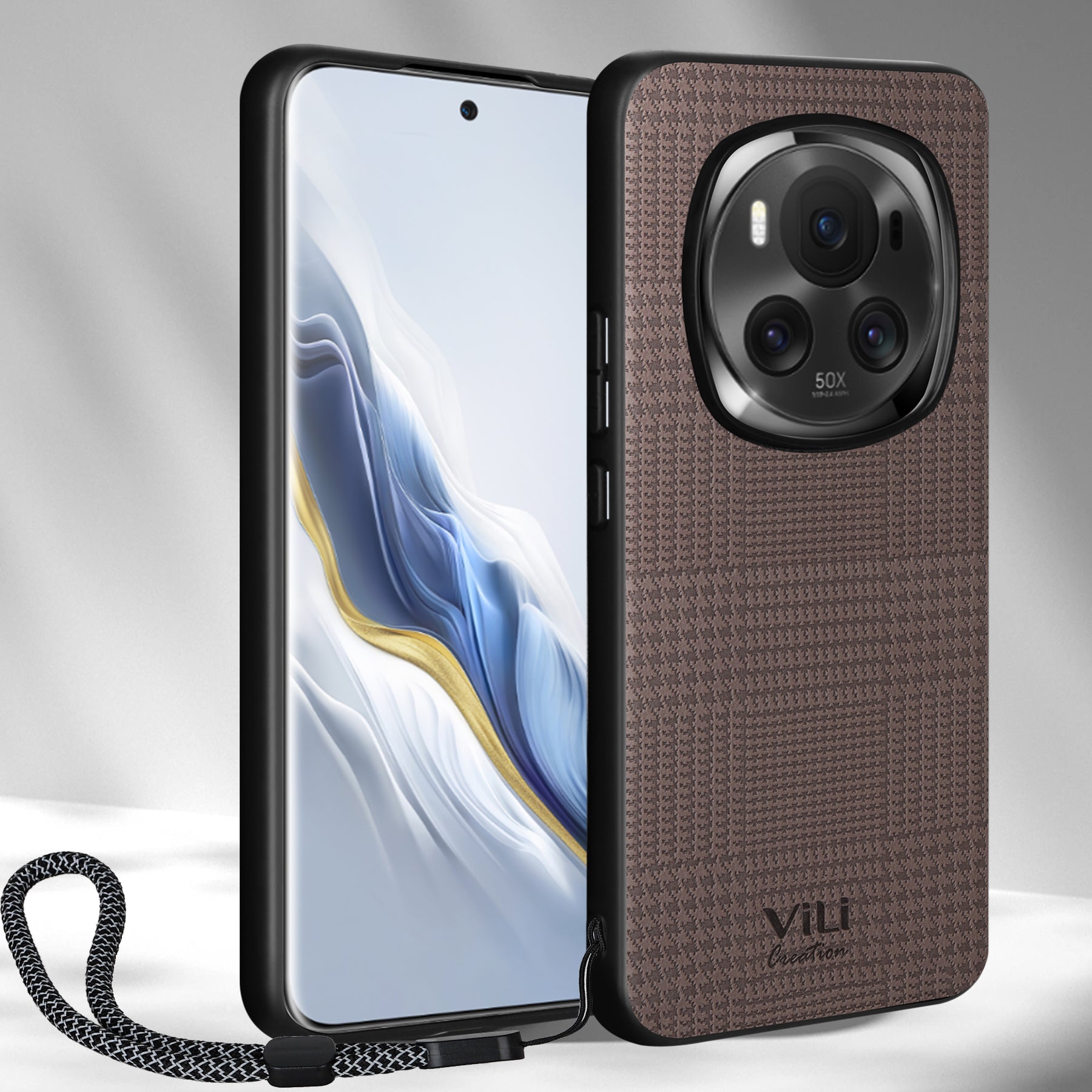 VILI TH Series for Honor Magic6 5G Case with Hand Strap PU Leather+PC+TPU Back Phone Cover