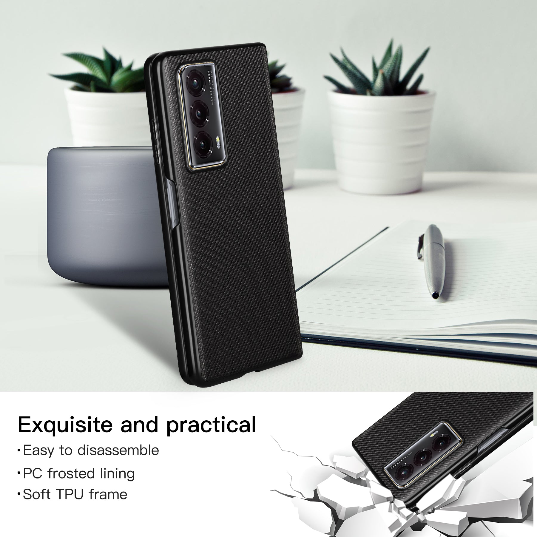 VILI TC Series for Honor Magic Vs2 5G Cell Phone Case Leather+TPU Drop-resistant Shell