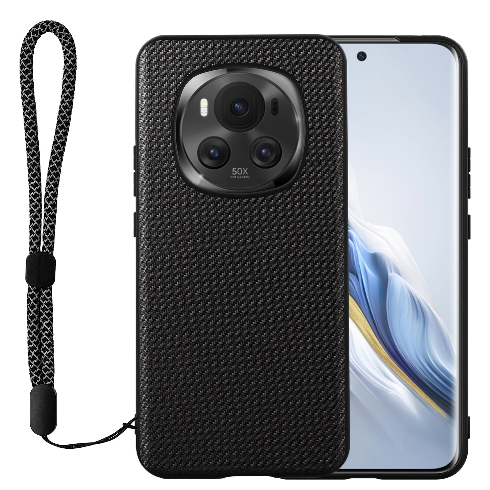 VILI TC Series for Honor Magic6 5G Case PU Leather Coated TPU Phone Cover with Strap