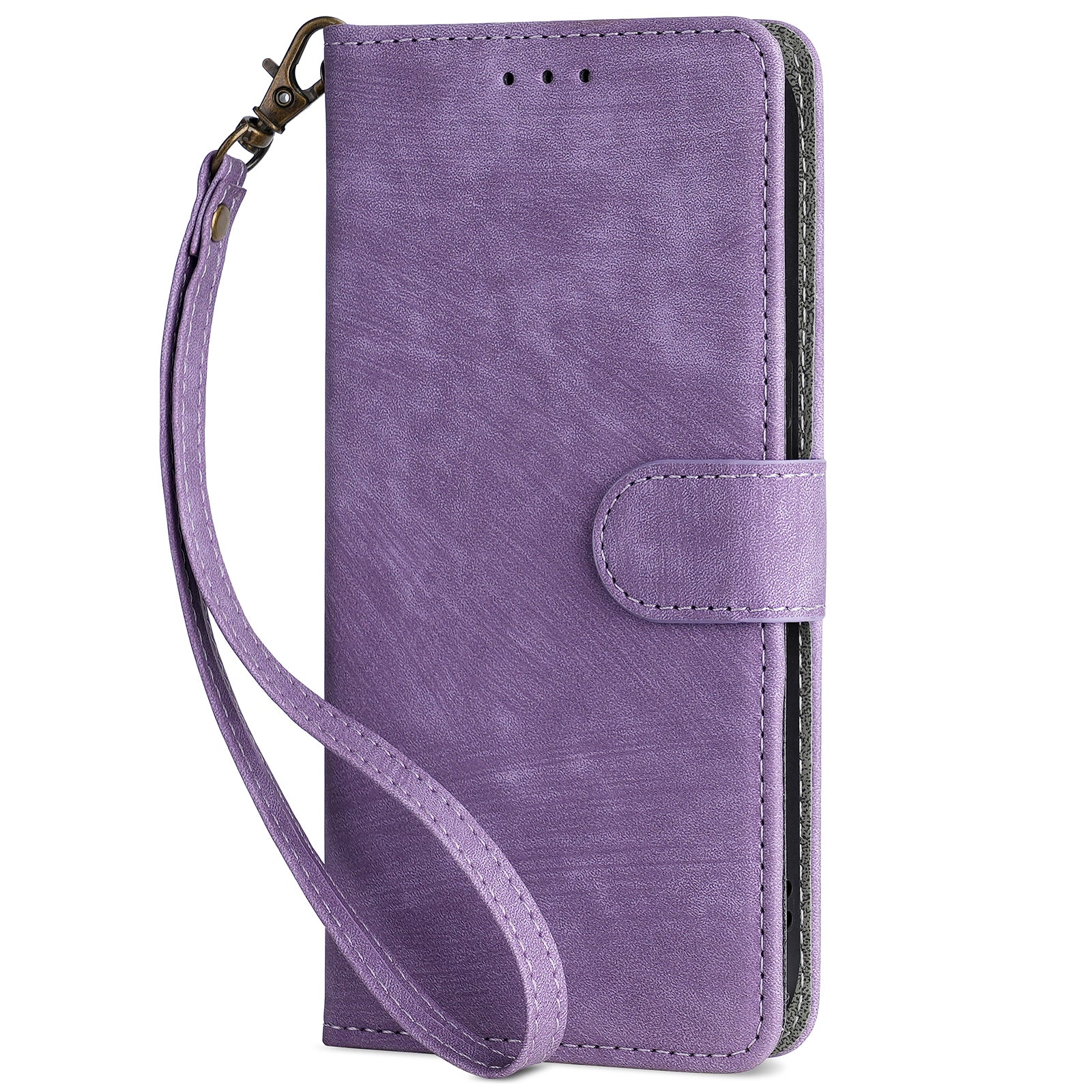 For vivo Y03 Case PU Leather Stand RFID Blocking Flip Phone Cover with Strap