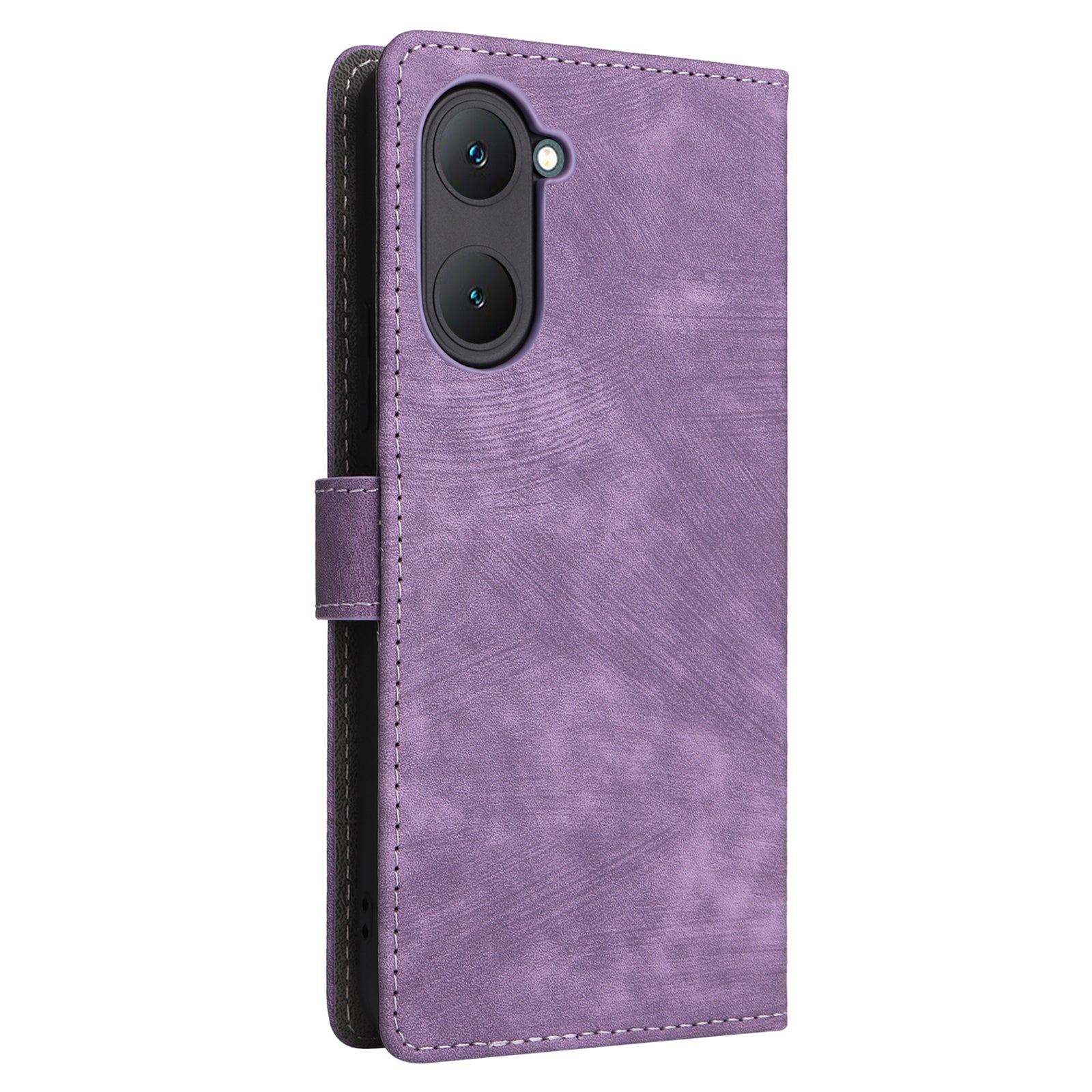 For vivo Y03 Case PU Leather Stand RFID Blocking Flip Phone Cover with Strap