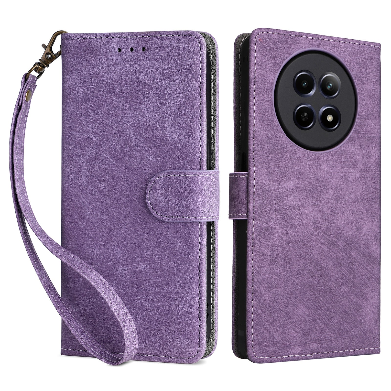 For Realme 12 / 12x 5G Case with Hand Strap RFID Blocking Wallet Leather Cover