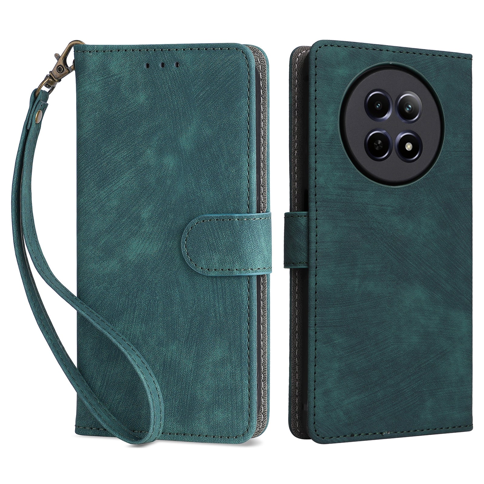 For Realme 12 / 12x 5G Case with Hand Strap RFID Blocking Wallet Leather Cover