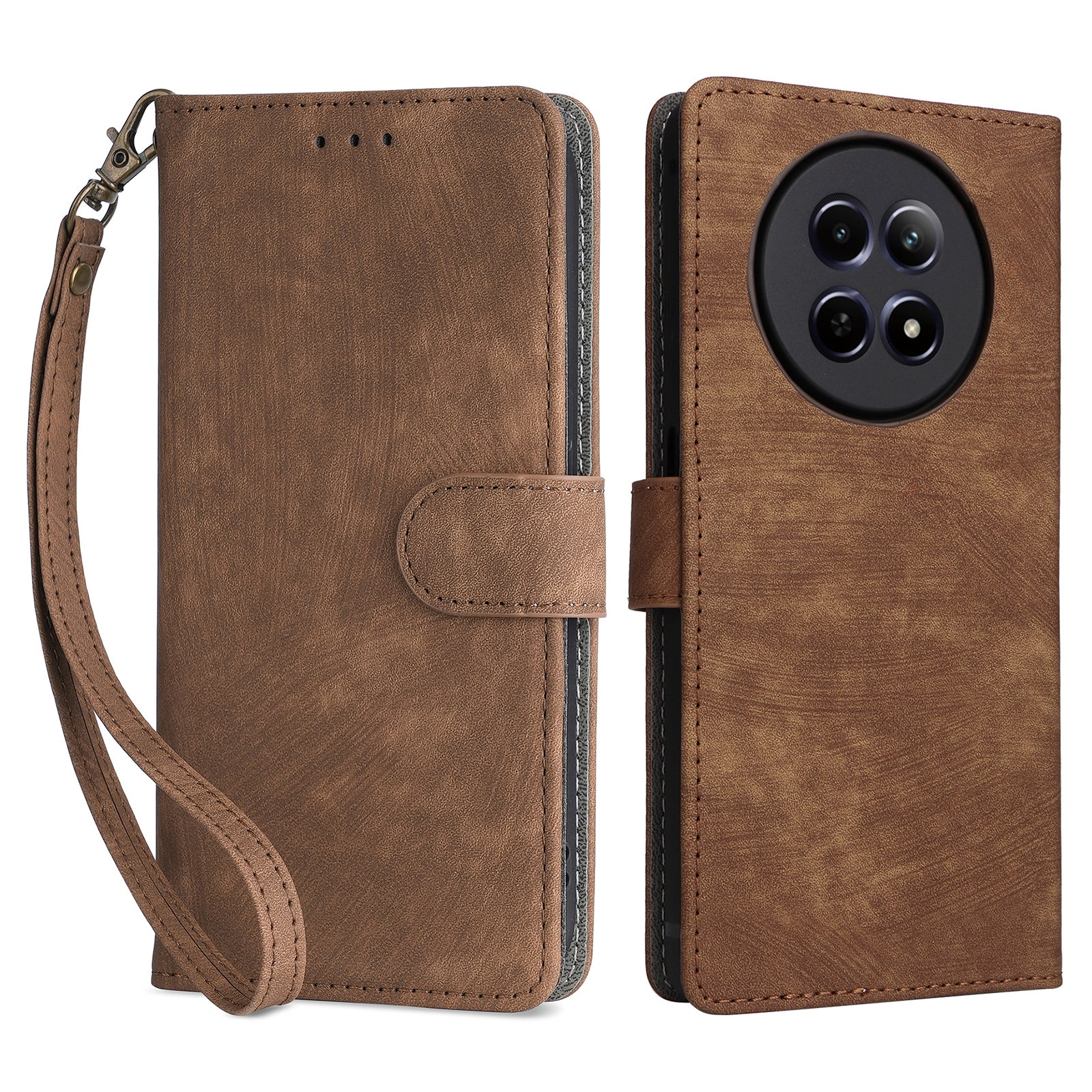 For Realme 12 / 12x 5G Case with Hand Strap RFID Blocking Wallet Leather Cover