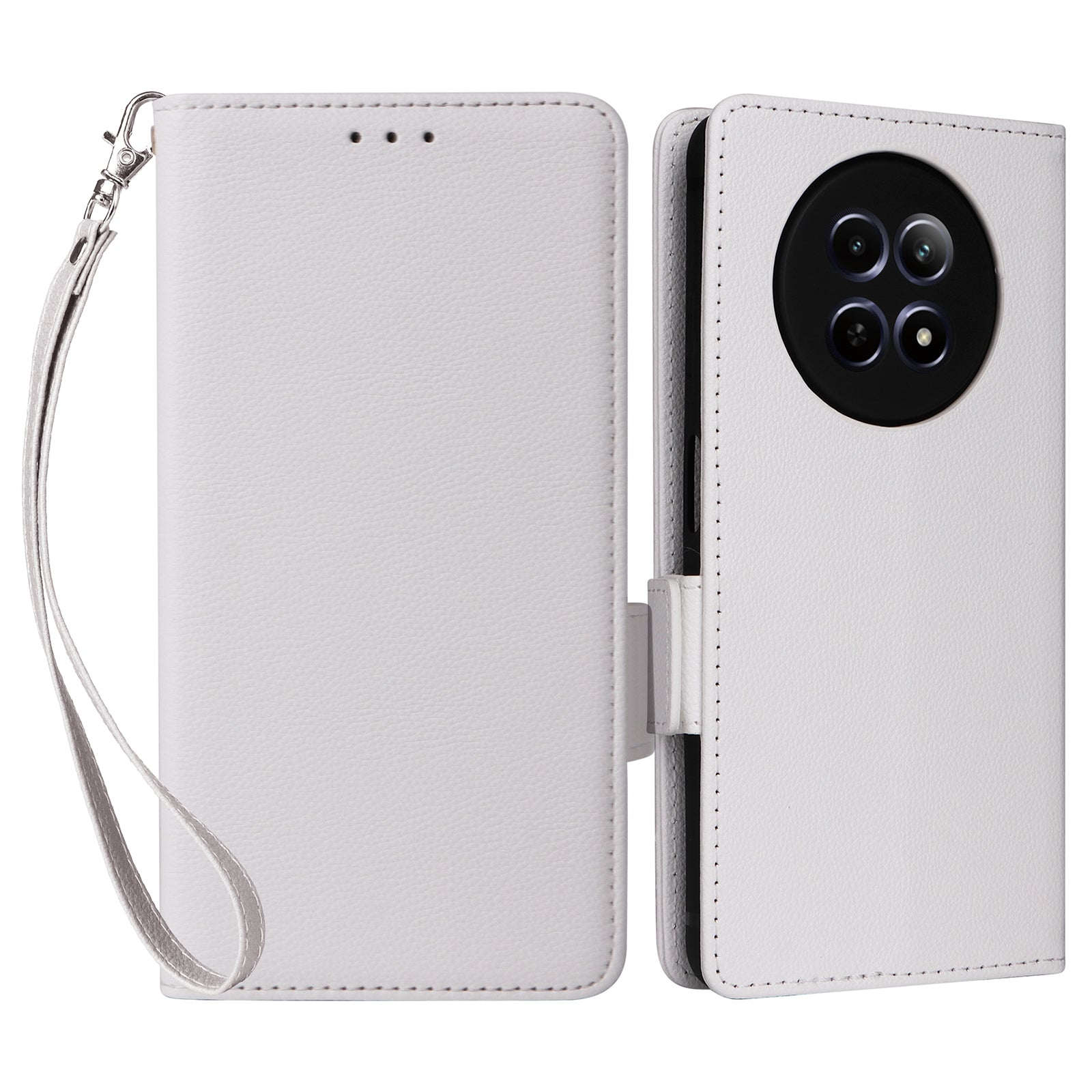 For Realme 12 /  12x 5G Case PU Leather Flip Wallet Handbag Litchi Texture Phone Cover