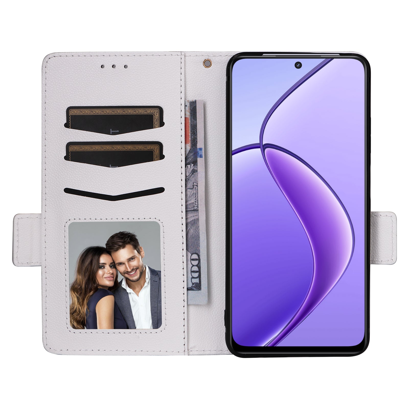 For Realme 12 /  12x 5G Case PU Leather Flip Wallet Handbag Litchi Texture Phone Cover