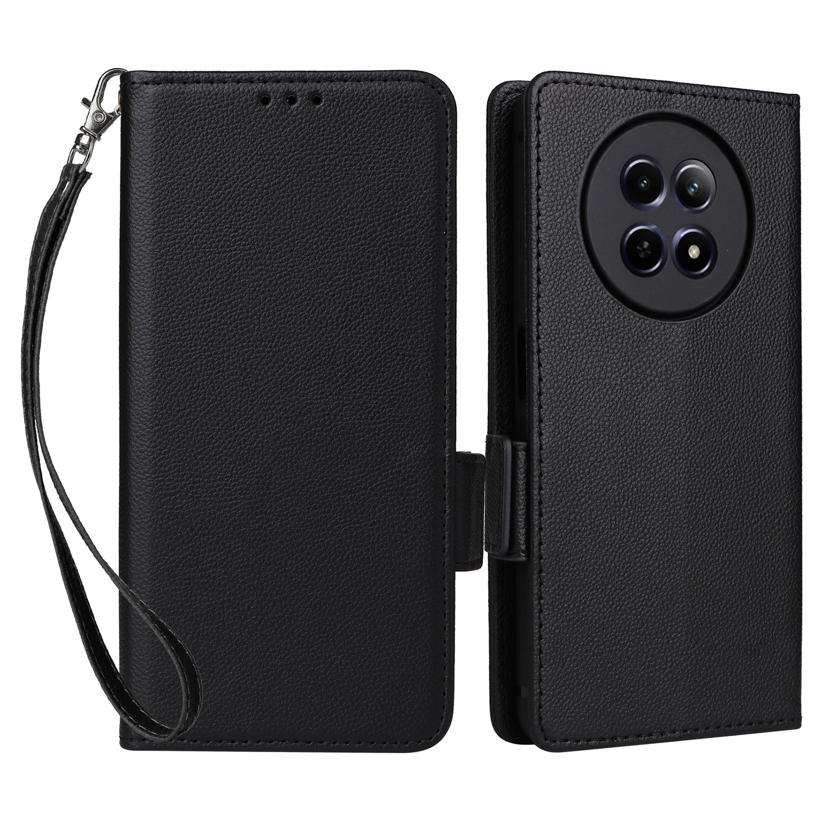 For Realme 12 /  12x 5G Case PU Leather Flip Wallet Handbag Litchi Texture Phone Cover