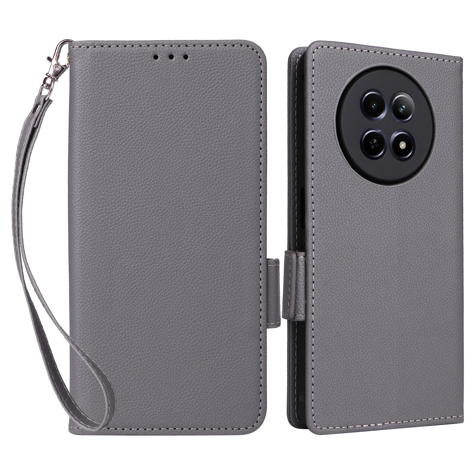 For Realme 12 /  12x 5G Case PU Leather Flip Wallet Handbag Litchi Texture Phone Cover