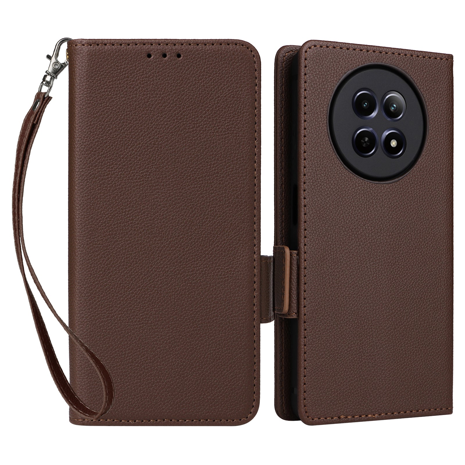 For Realme 12 /  12x 5G Case PU Leather Flip Wallet Handbag Litchi Texture Phone Cover