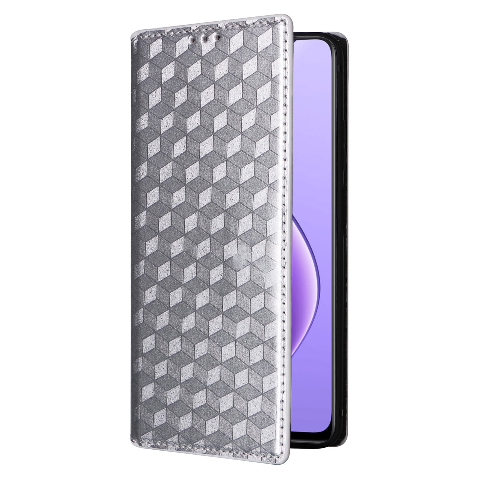 For Realme 12 / 12x 5G Case Anti-Scratch Rhombus Imprinting Leather Phone Cover