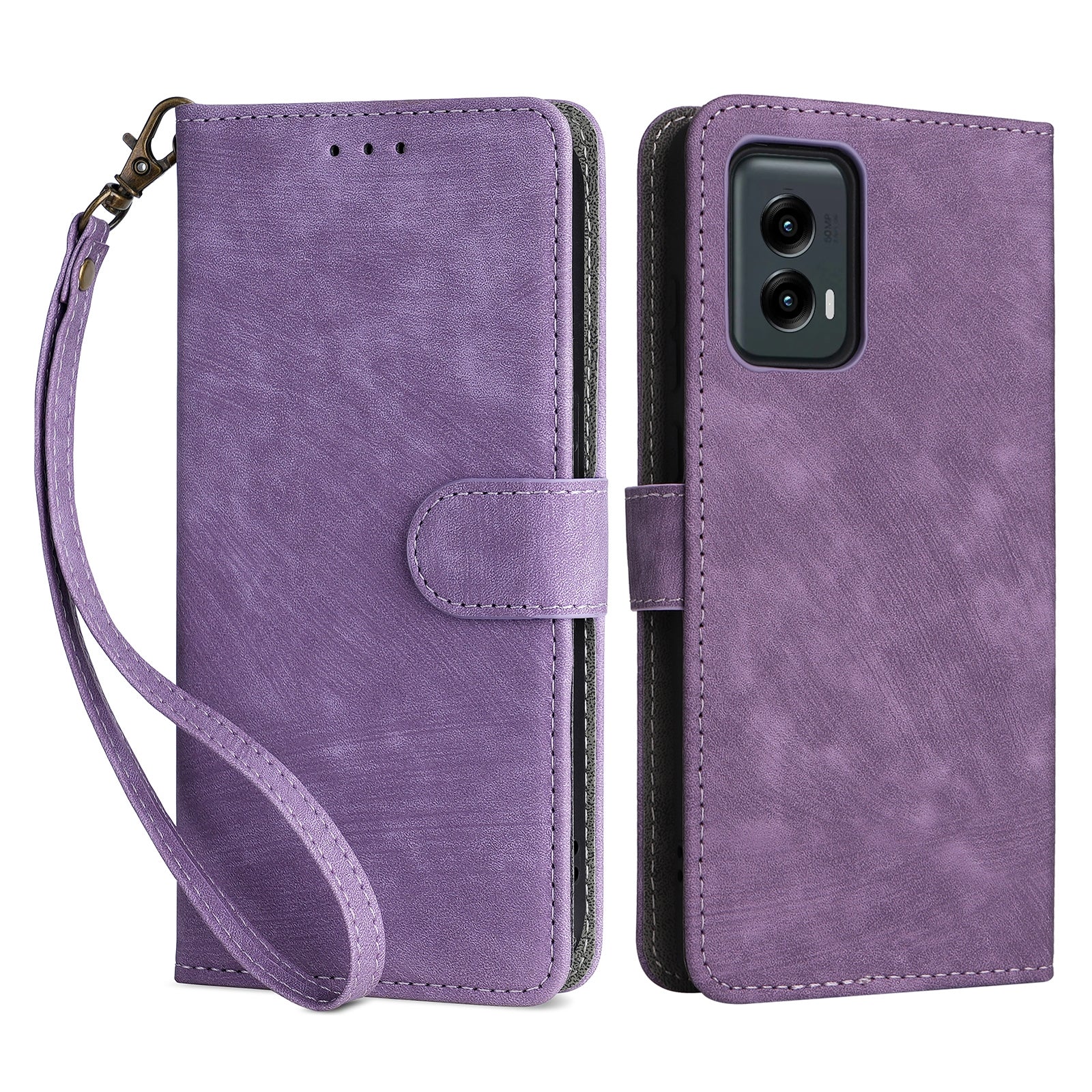 For Motorola Moto G Stylus 5G (2024) Case with Wrist Strap Leather Wallet Flip Phone Case RFID Blocking