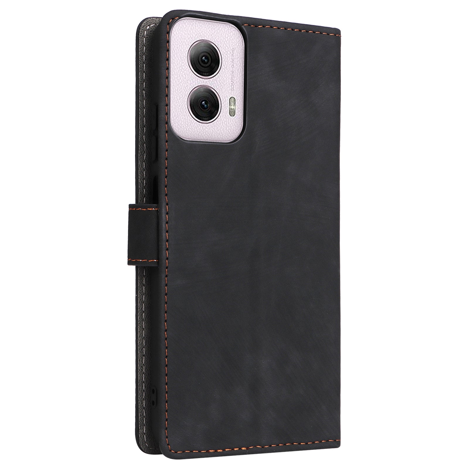 For Motorola Moto G Power (2024) Case RFID Blocking Leather Flip Phone Cover with Wrist Strap