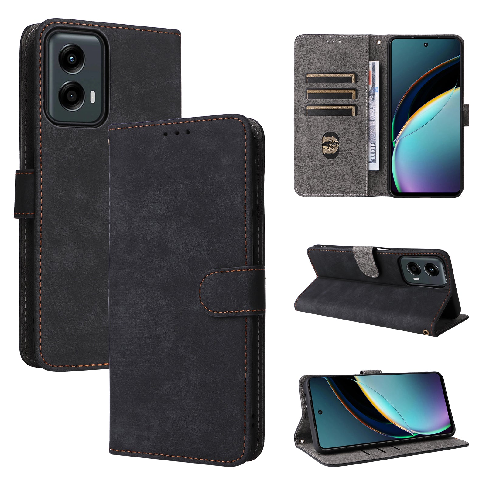 For Motorola Moto G 5G (2024) Case Full Protection RFID Blocking Leather Phone Cover
