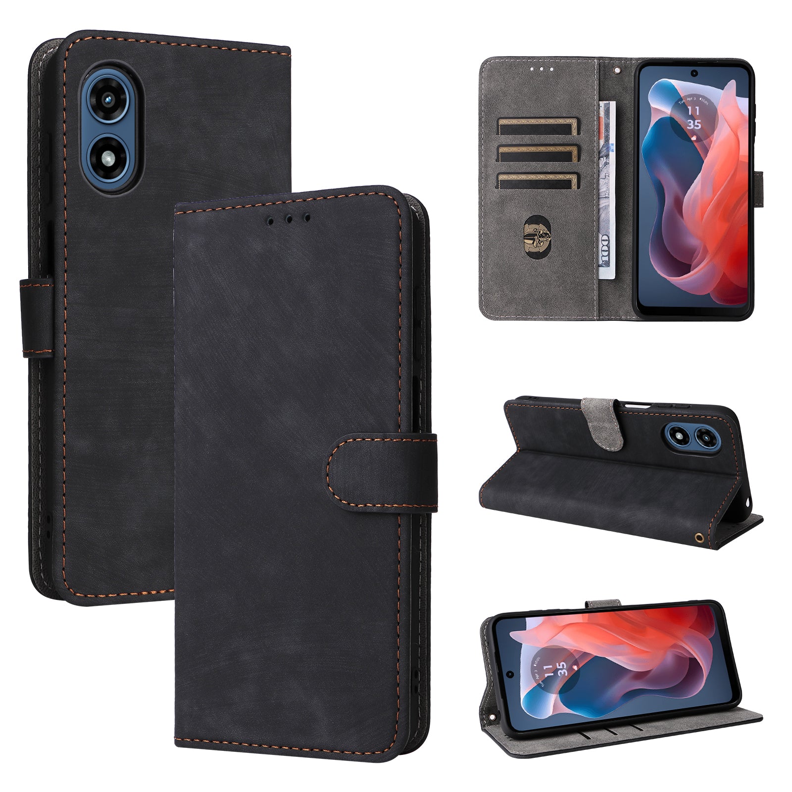 For Motorola Moto G Play (2024) 4G / Moto G Play Gen 3 Case RFID Blocking Leather Wallet Phone Cover