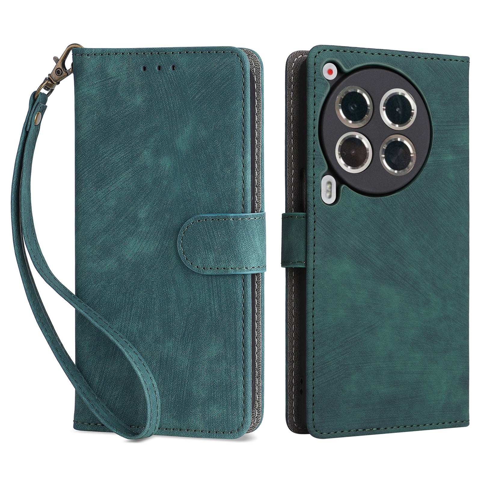 For Transsion Tecno Camon 30 Premier 5G CL9 Case Leather RFID Blocking Protection Phone Cover with Strap