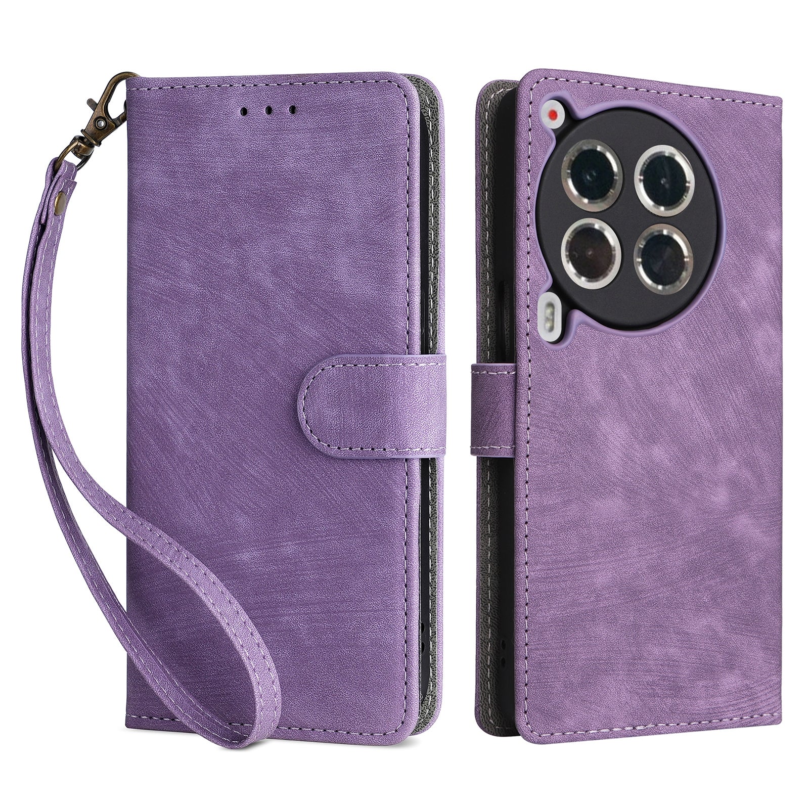 For Transsion Tecno Camon 30 Premier 5G CL9 Case Leather RFID Blocking Protection Phone Cover with Strap