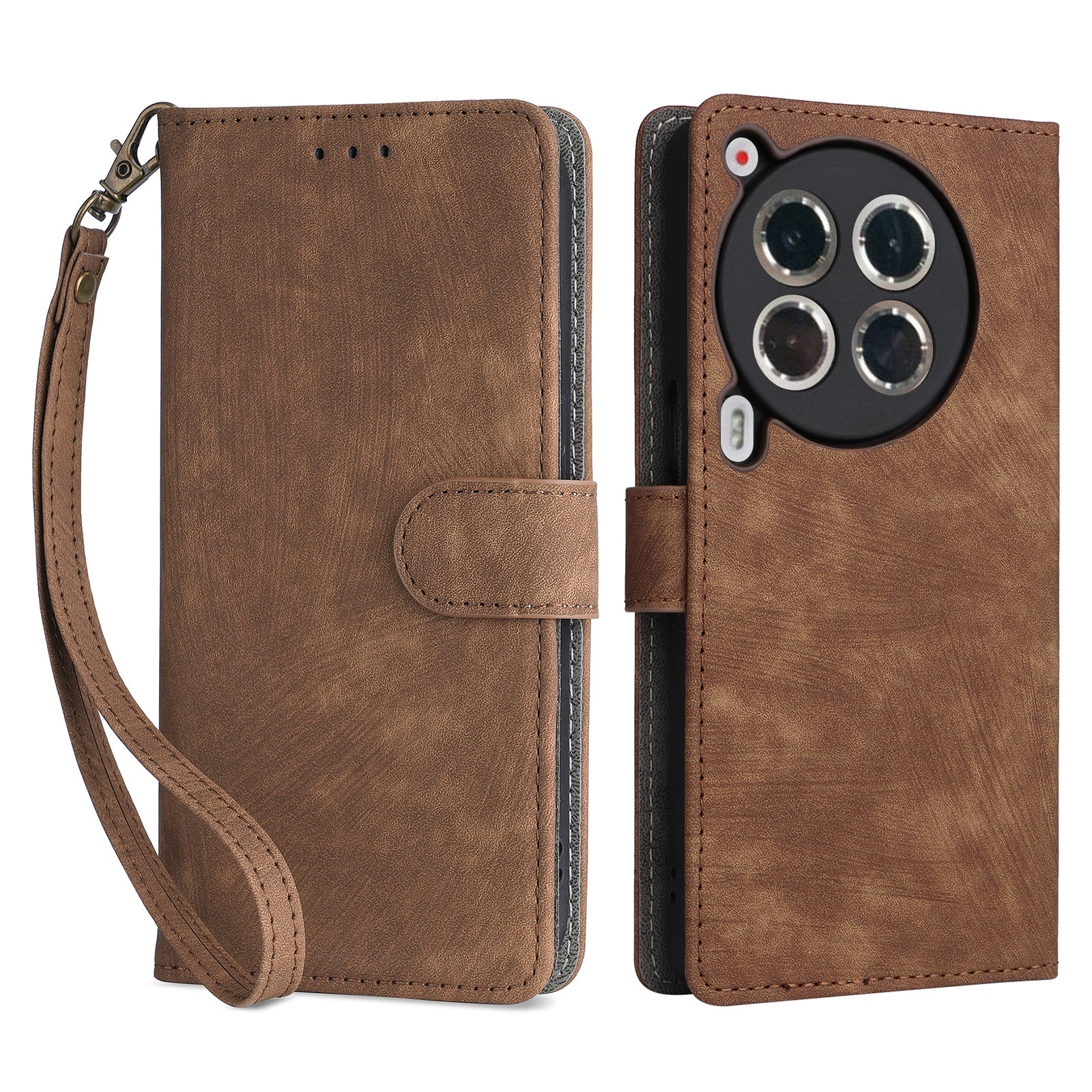 For Transsion Tecno Camon 30 Premier 5G CL9 Case Leather RFID Blocking Protection Phone Cover with Strap