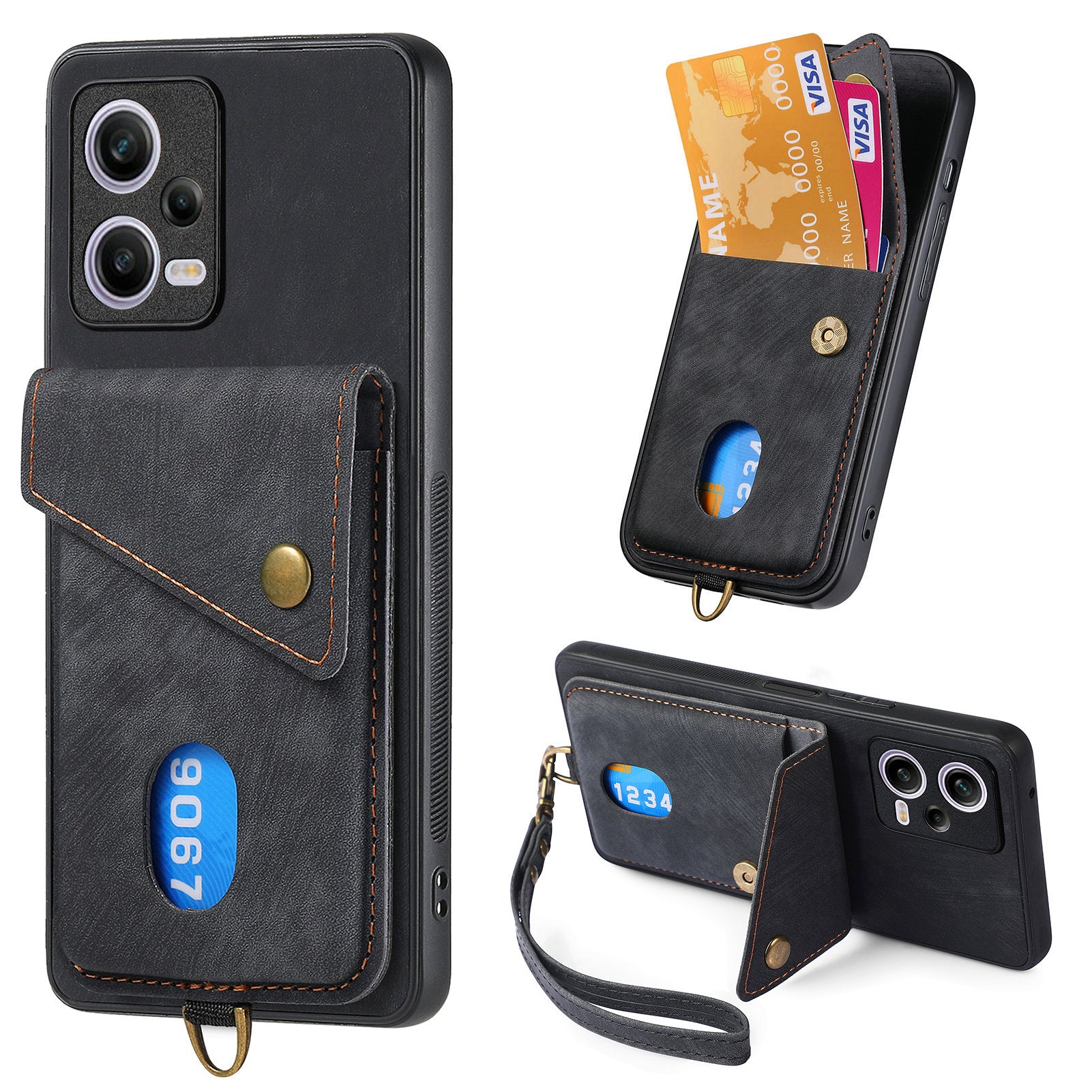 D1 For Xiaomi Redmi Note 12 Pro 5G / 12 Pro Speed 5G / Poco X5 Pro 5G Case Kickstand Leather+TPU Phone Cover