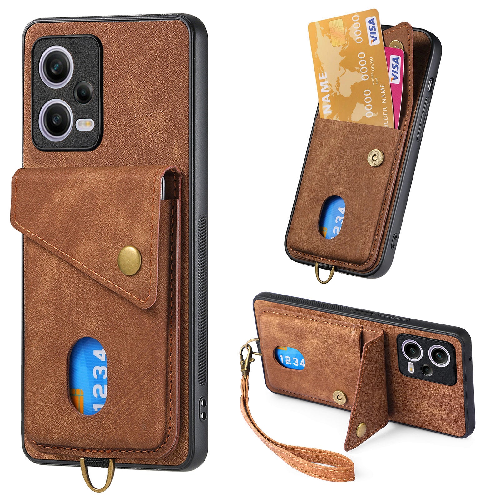D1 For Xiaomi Redmi Note 12 Pro 5G / 12 Pro Speed 5G / Poco X5 Pro 5G Case Kickstand Leather+TPU Phone Cover