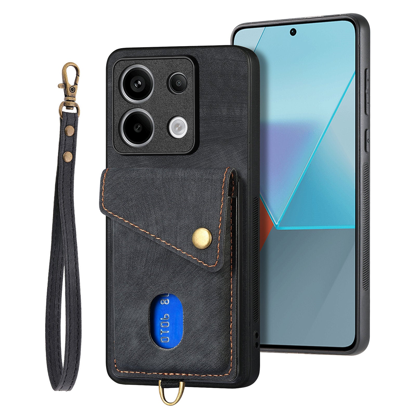 D1 For Xiaomi Redmi Note 13 Pro 5G / Poco X6 5G Case Anti-Drop PU+TPU Phone Cover with Kickstand