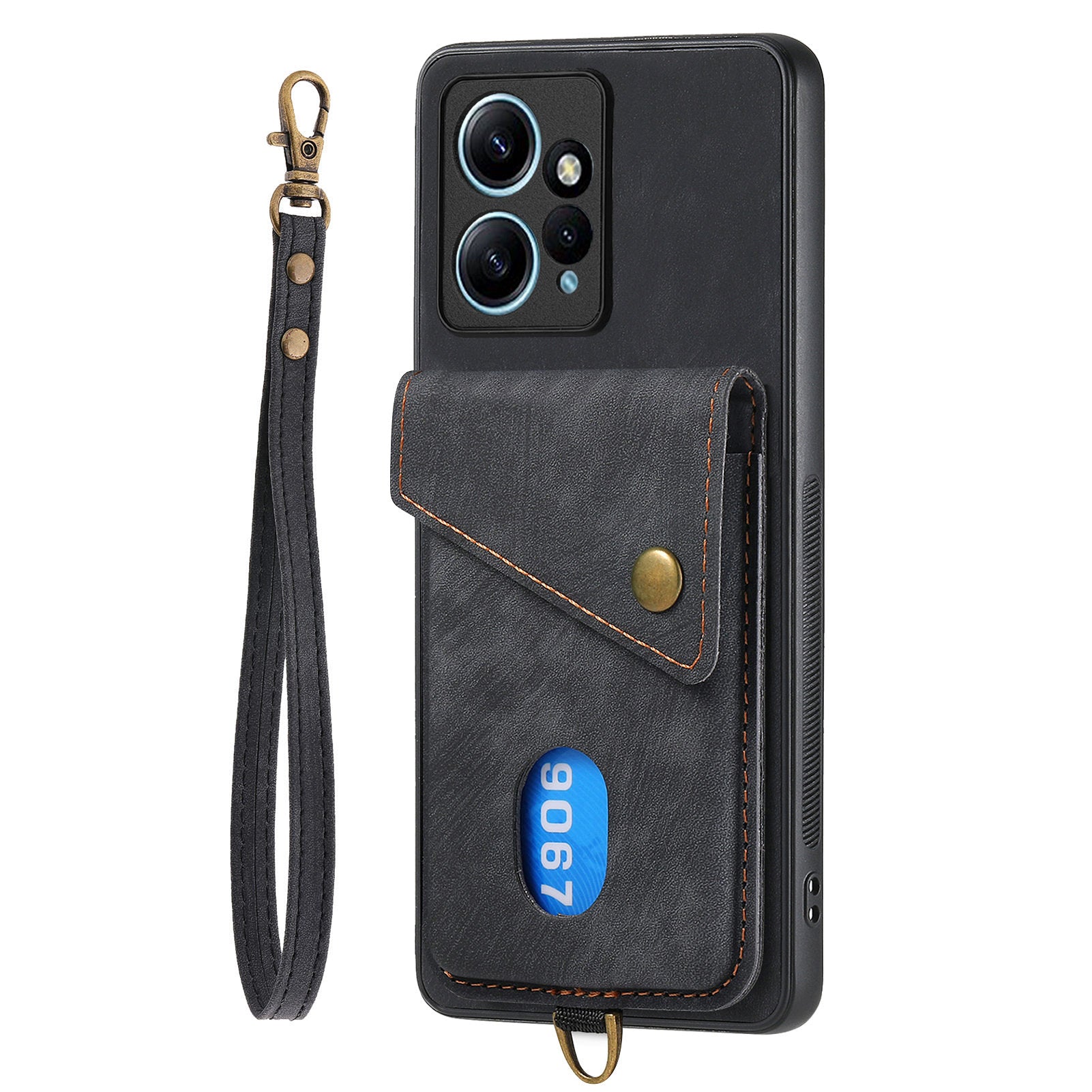 D1 For Xiaomi Redmi Note 12 4G Protective Case Kickstand PU+TPU Phone Cover