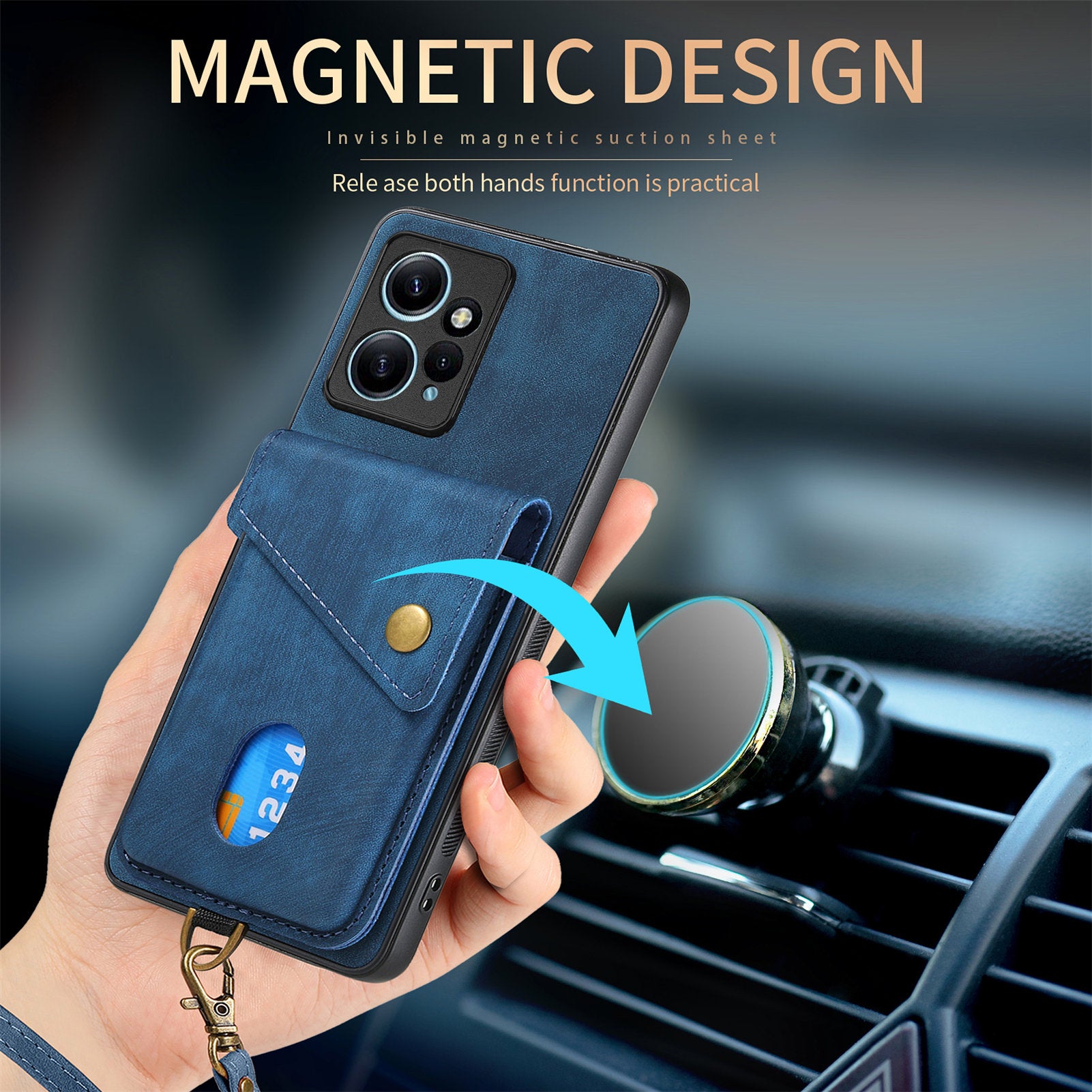 D1 For Xiaomi Redmi Note 12 4G Protective Case Kickstand PU+TPU Phone Cover