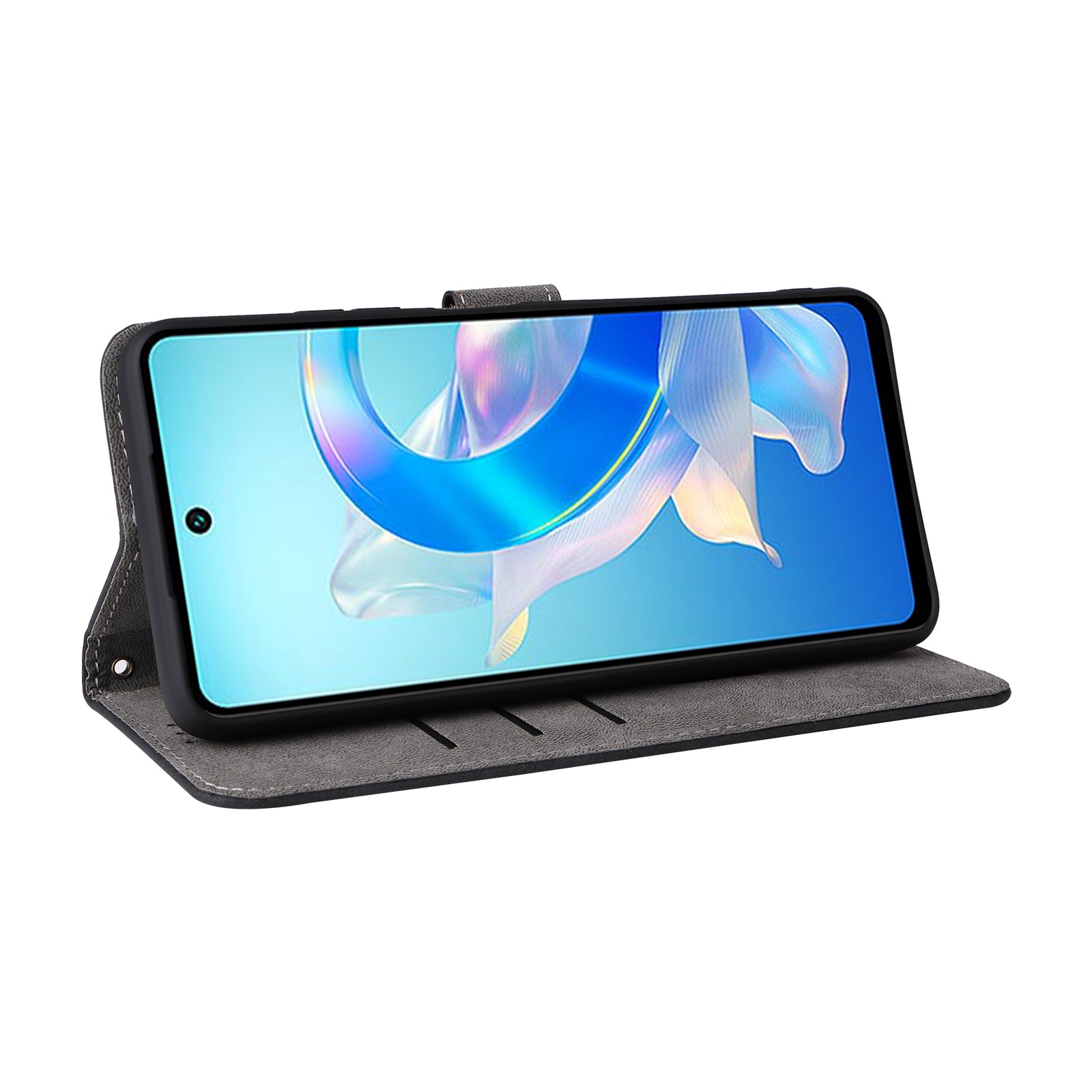 For Transsion itel P55+ P663LN Case RFID Blocking Leather Purse Phone Cover with Wrist Strap