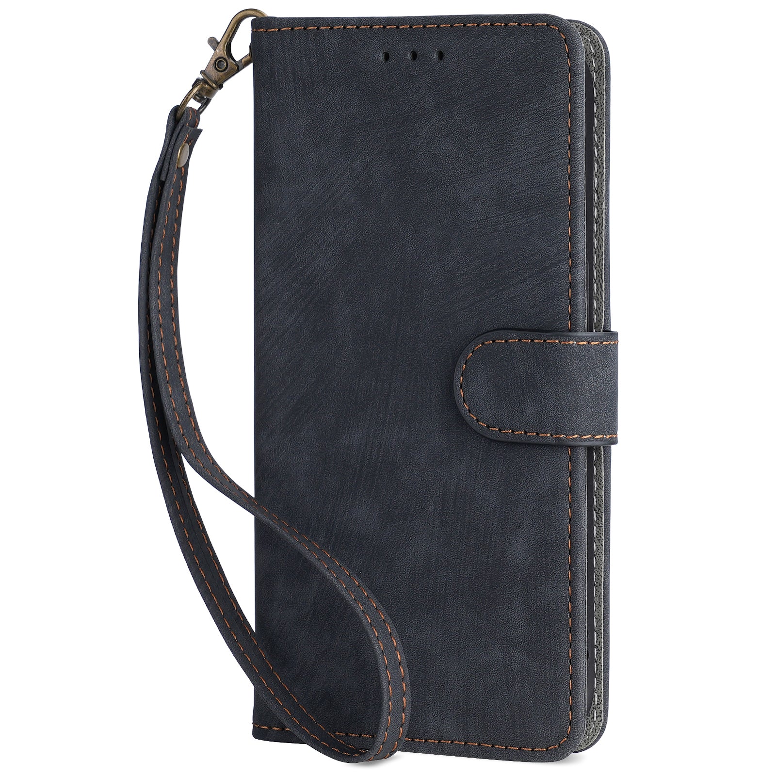 For Transsion itel P55+ P663LN Case RFID Blocking Leather Purse Phone Cover with Wrist Strap
