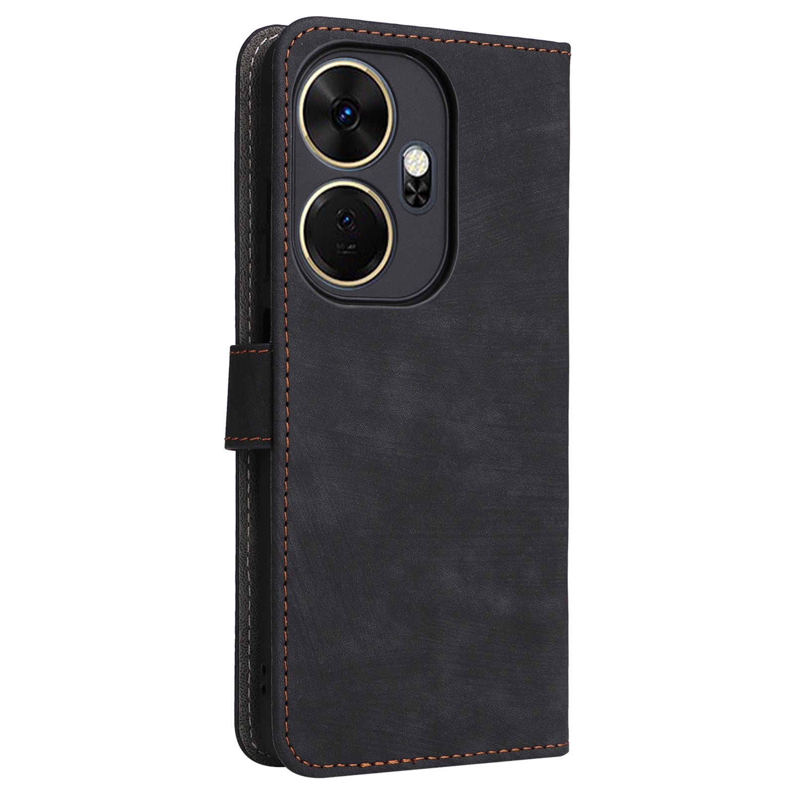 For Transsion itel P55+ P663LN Case RFID Blocking Leather Purse Phone Cover with Wrist Strap