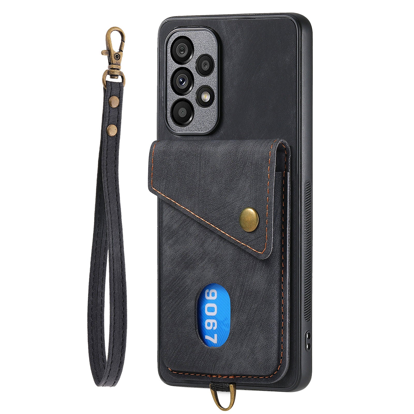 D1 For Samsung Galaxy A13 4G Shockproof Case Kickstand PU+TPU Phone Cover